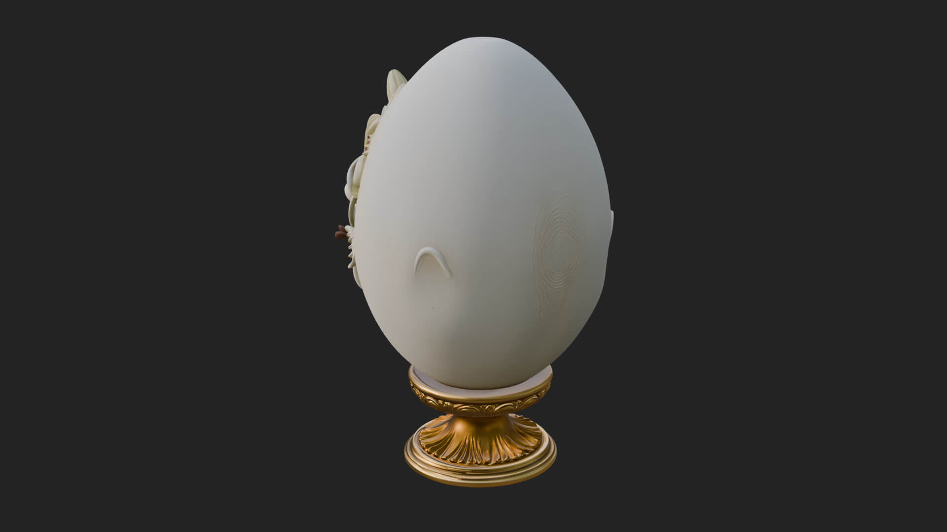 Floral Carved Easter Egg Ornament Design 6 3D Print Model 3D Model