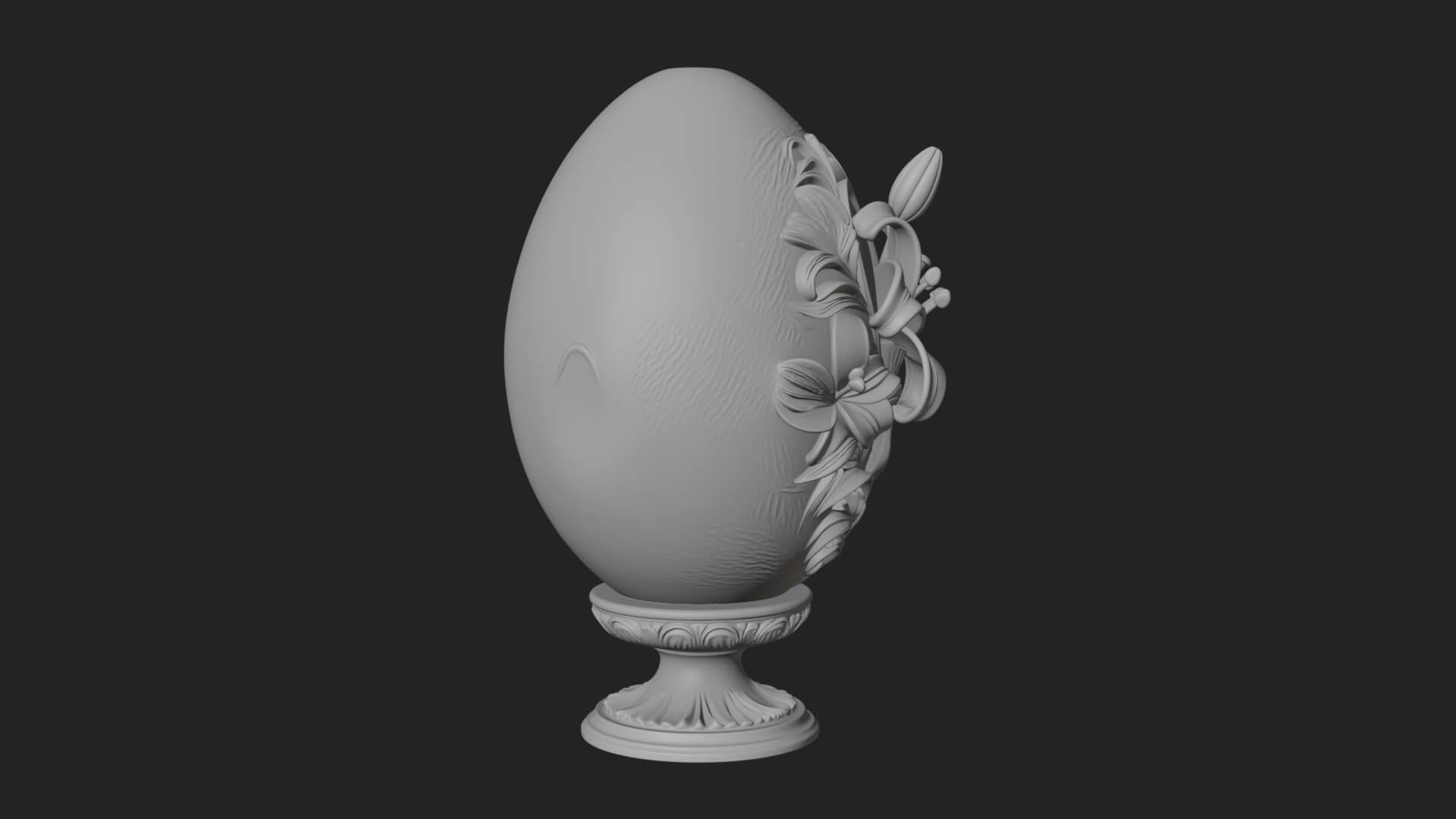 Floral Carved Easter Egg Ornament Design 6 3D Print Model 3D Model
