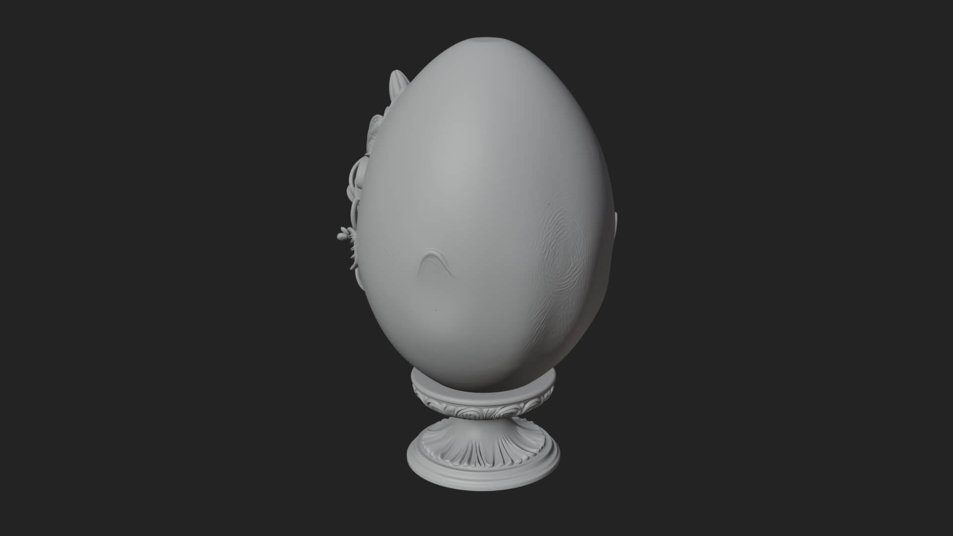 Floral Carved Easter Egg Ornament Design 6 3D Print Model 3D Model