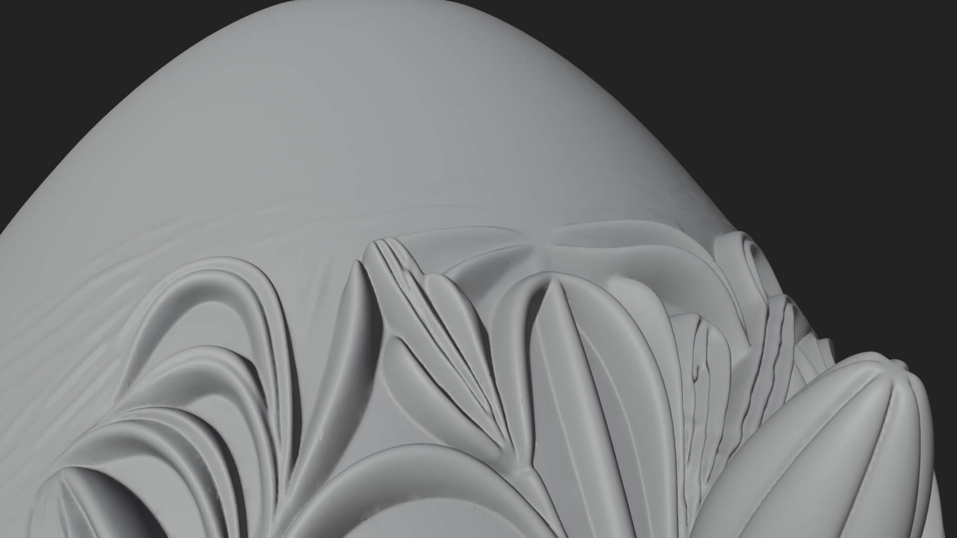 Floral Carved Easter Egg Ornament Design 6 3D Print Model 3D Model