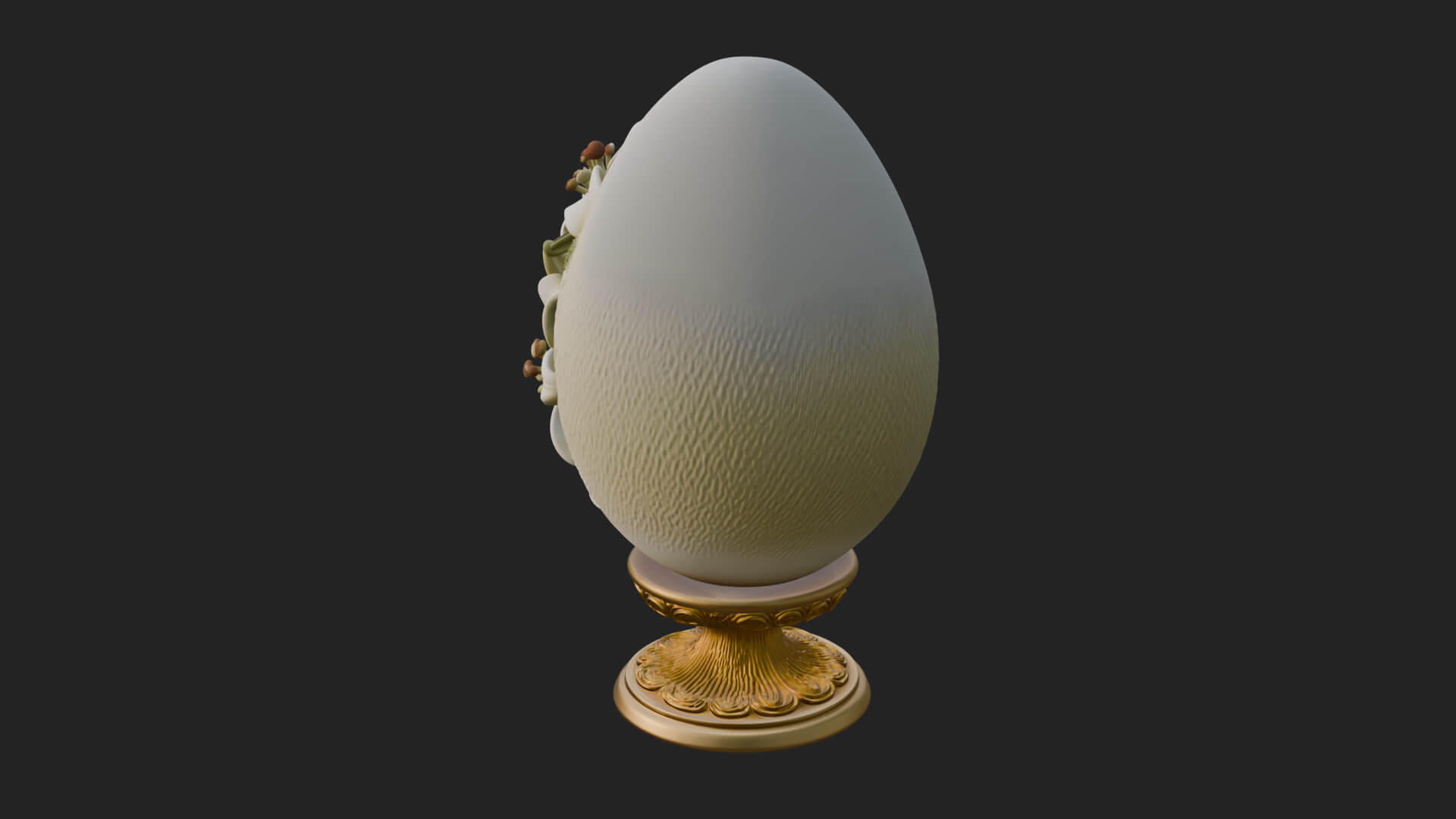Floral Carved Easter Egg Ornament Design 7 3D Print Model 3D Model