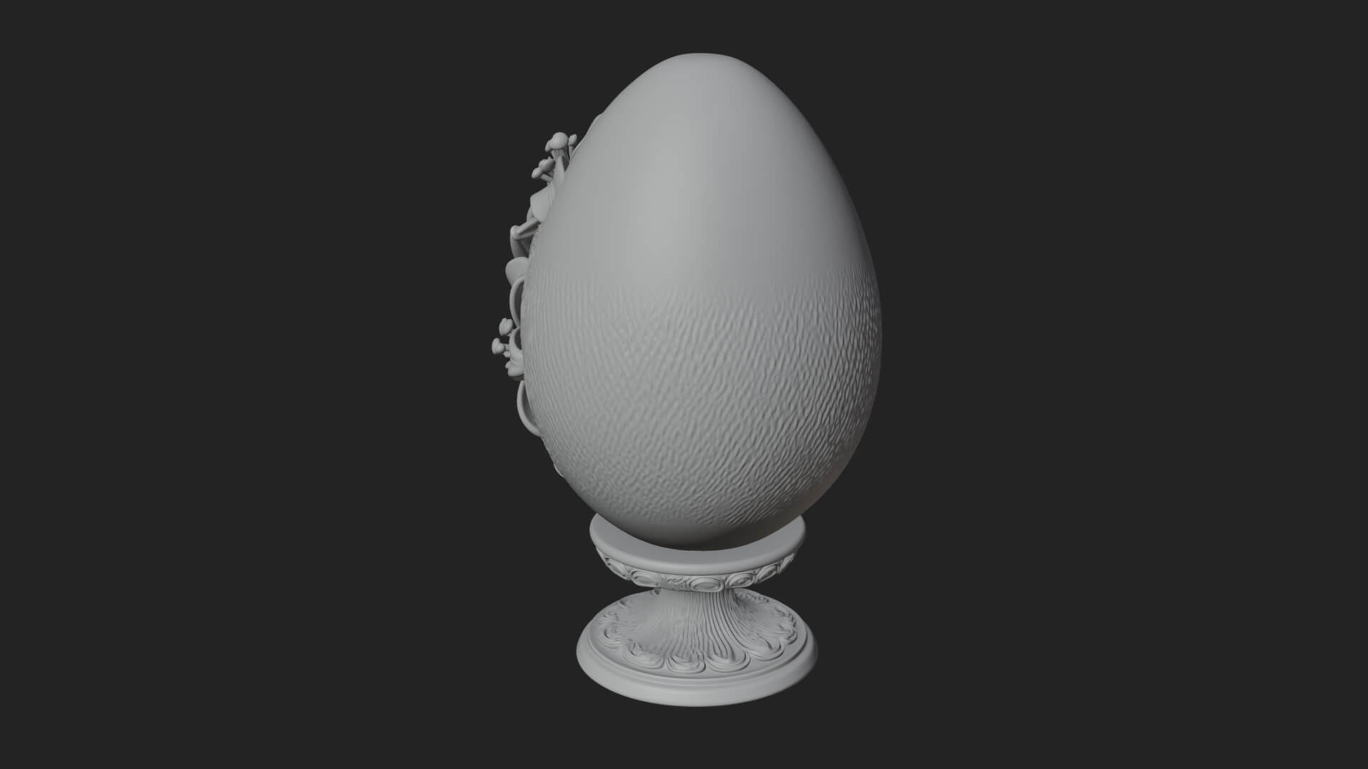 Floral Carved Easter Egg Ornament Design 7 3D Print Model 3D Model