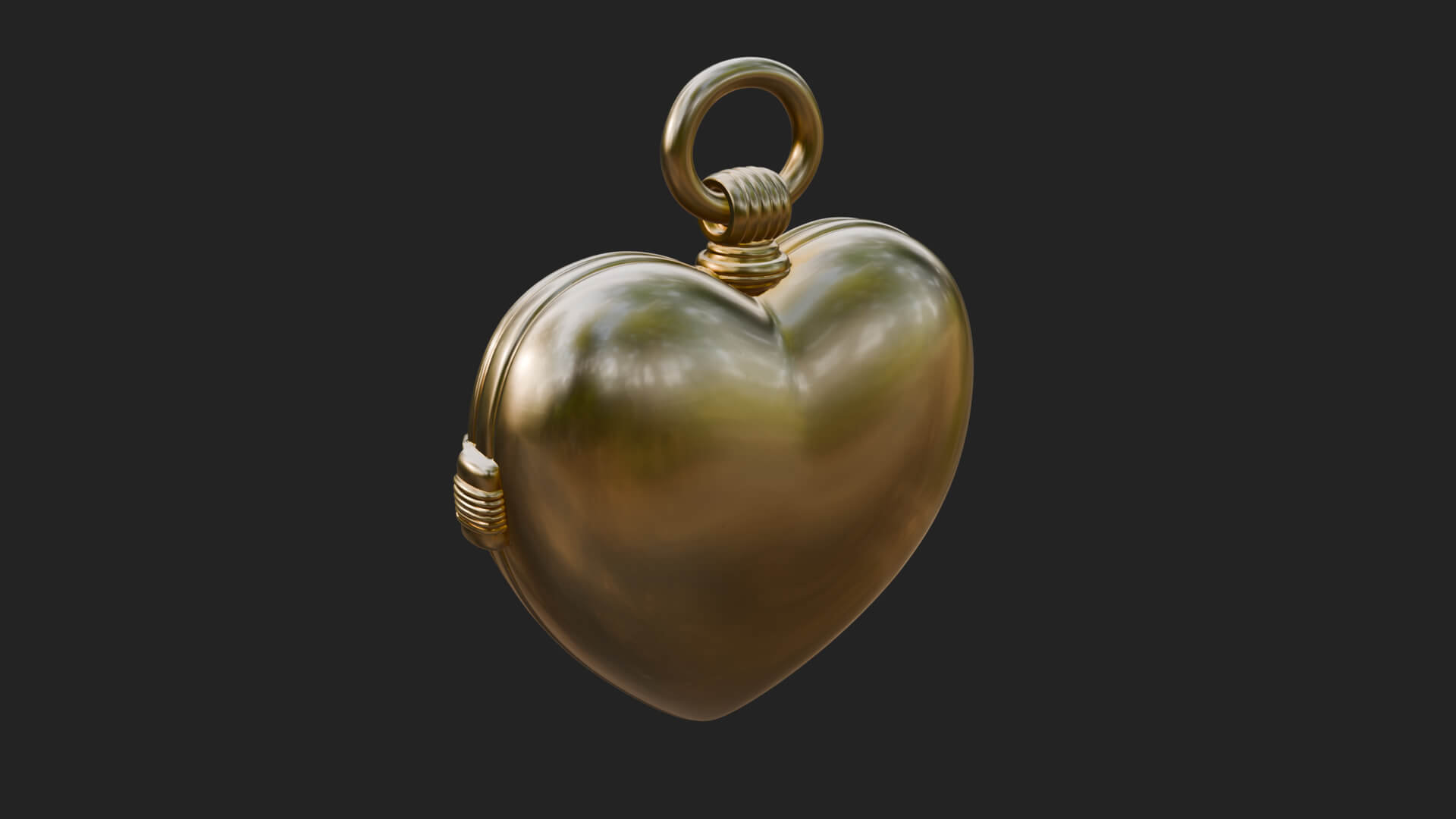 Floral Carved Locket Pendant Design 1 3D Print Model 3D Model