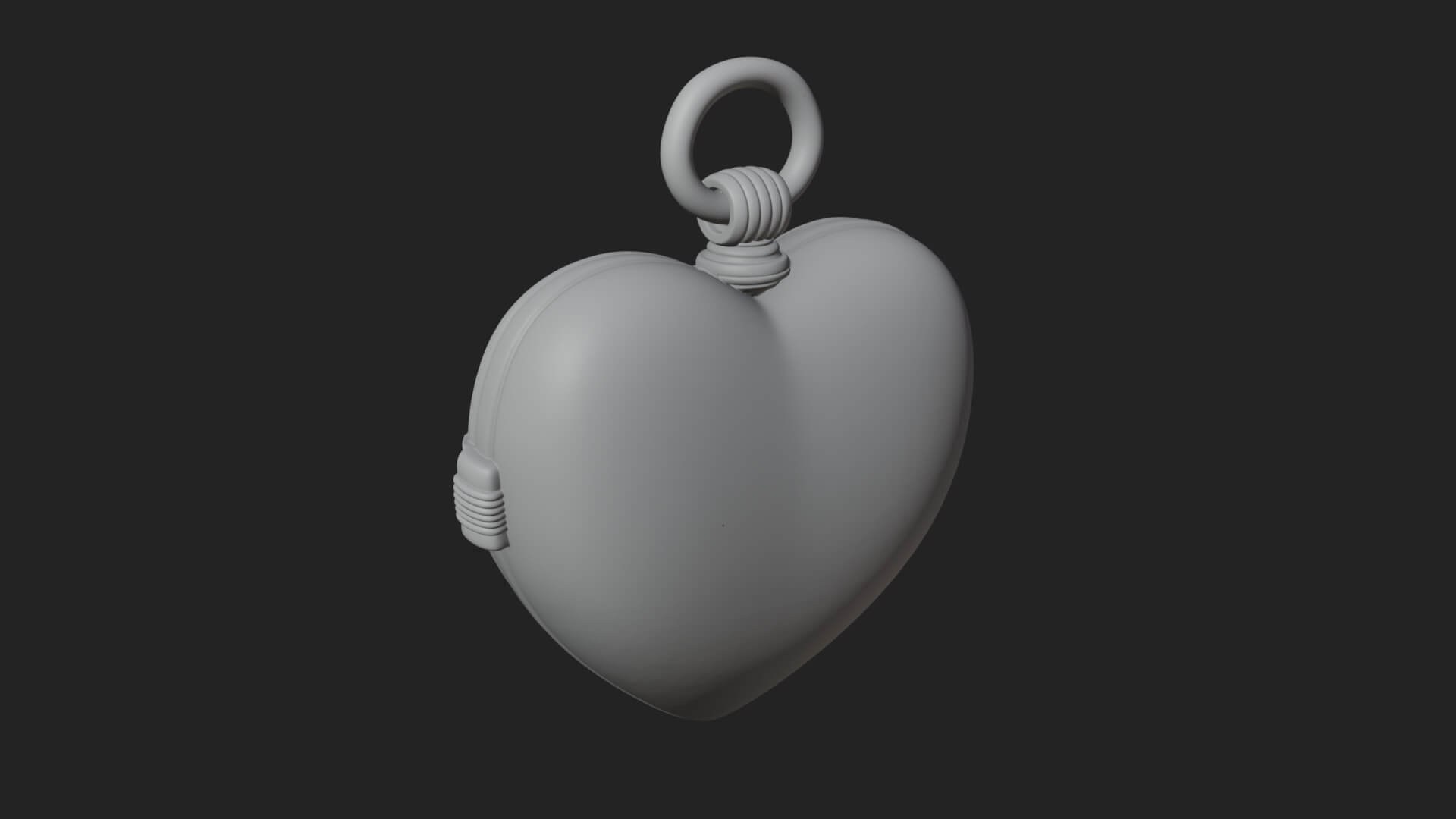 Floral Carved Locket Pendant Design 1 3D Print Model 3D Model