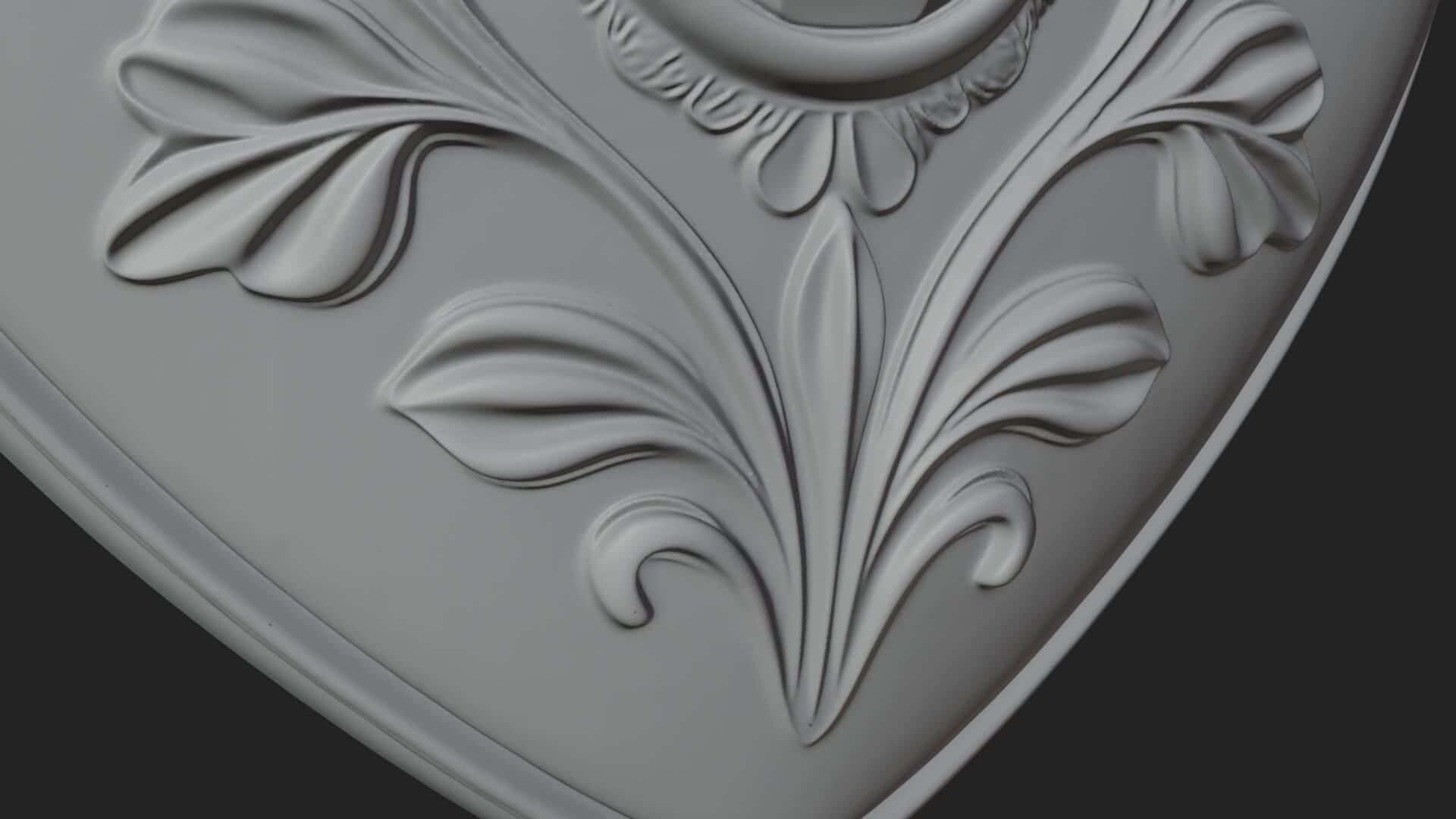 Floral Carved Locket Pendant Design 1 3D Print Model 3D Model