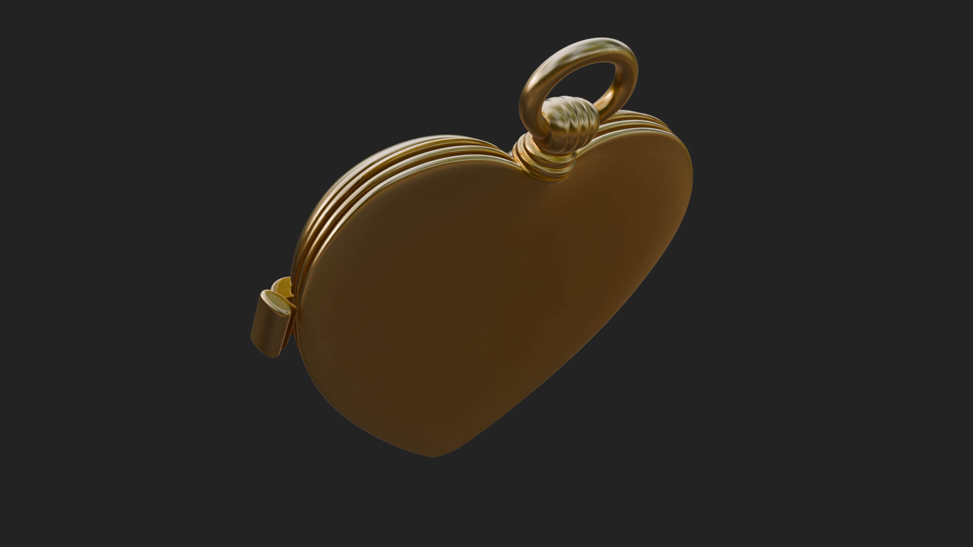 Floral Carved Locket Pendant Design 2 3D Print Model 3D Model