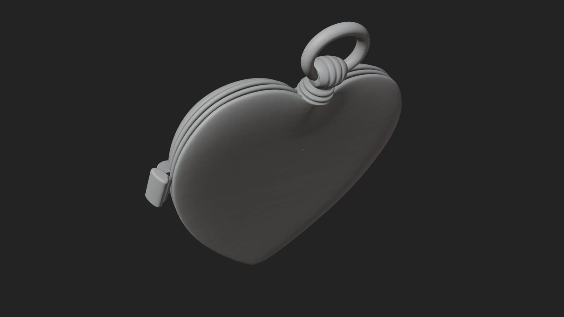 Floral Carved Locket Pendant Design 2 3D Print Model 3D Model