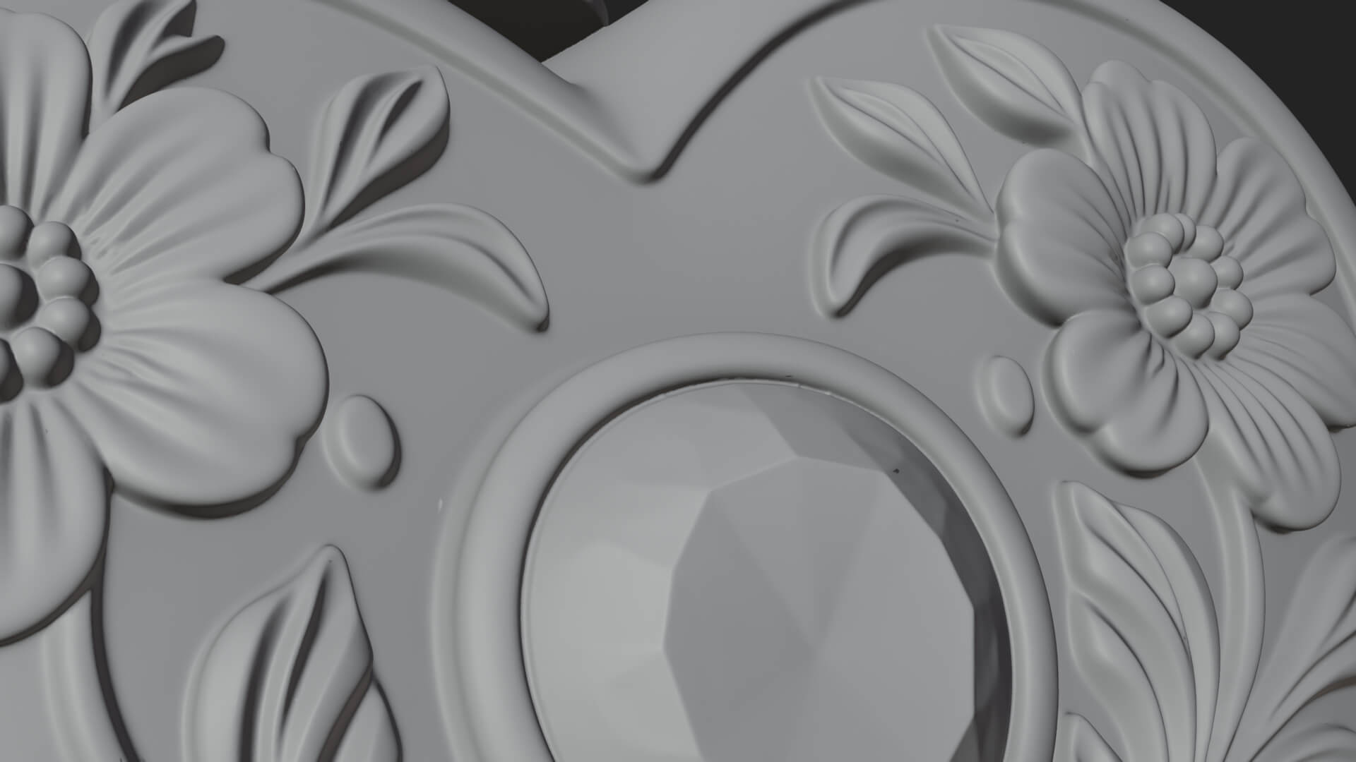 Floral Carved Locket Pendant Design 2 3D Print Model 3D Model