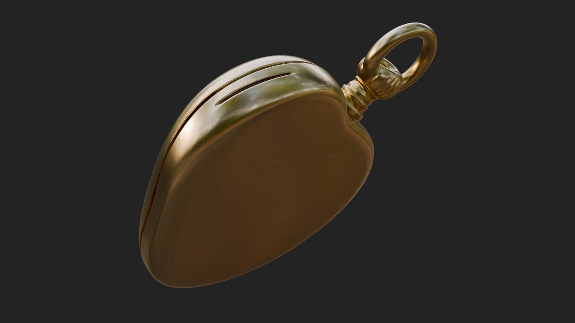Floral Carved Locket Pendant Design 3 3D Print Model 3D Model
