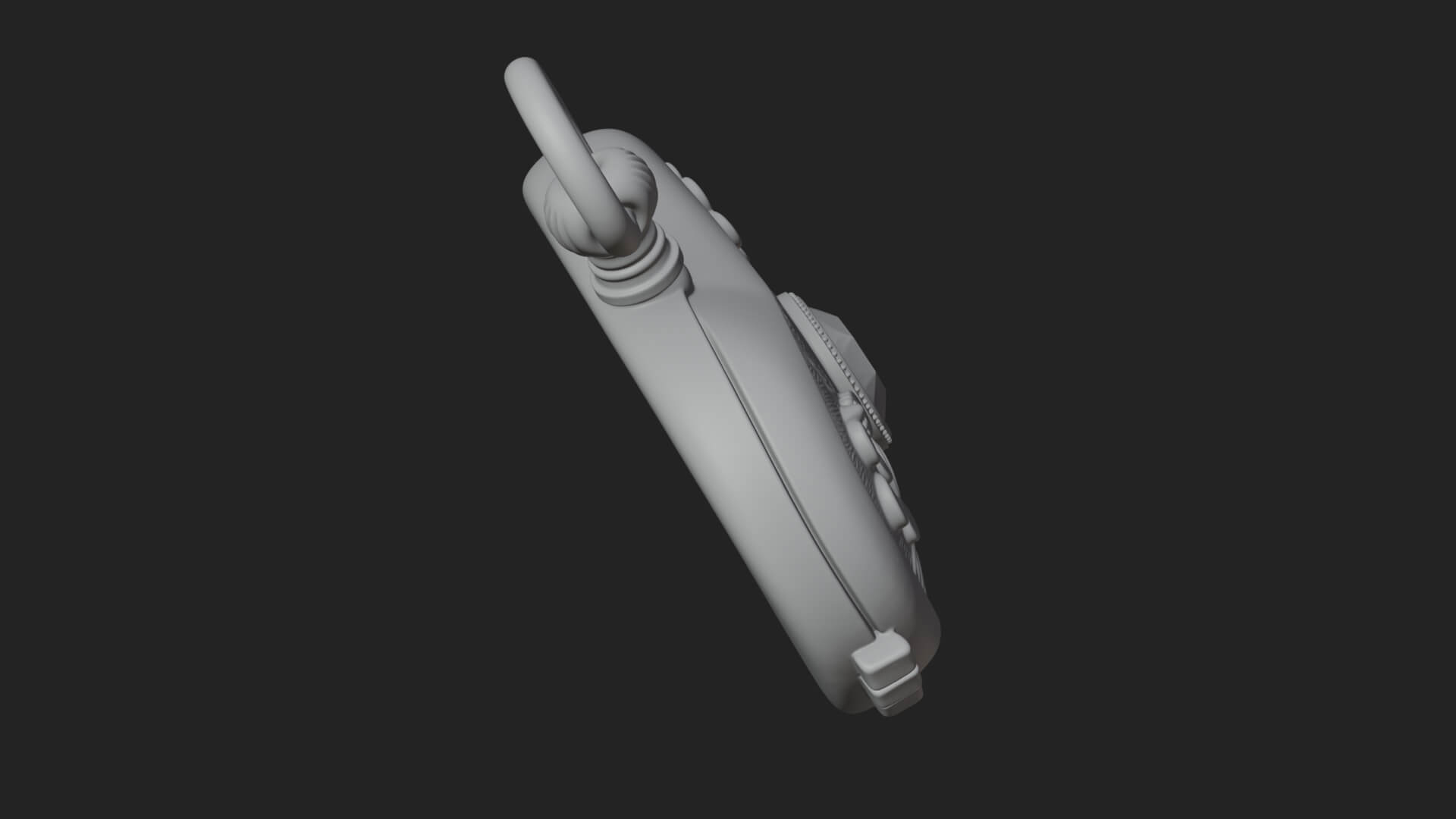 Floral Carved Locket Pendant Design 3 3D Print Model 3D Model
