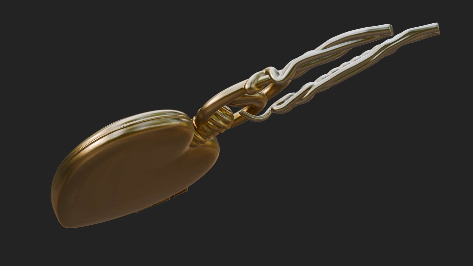 Floral Carved Locket Pendant Design 4 3D Print Model 3D Model