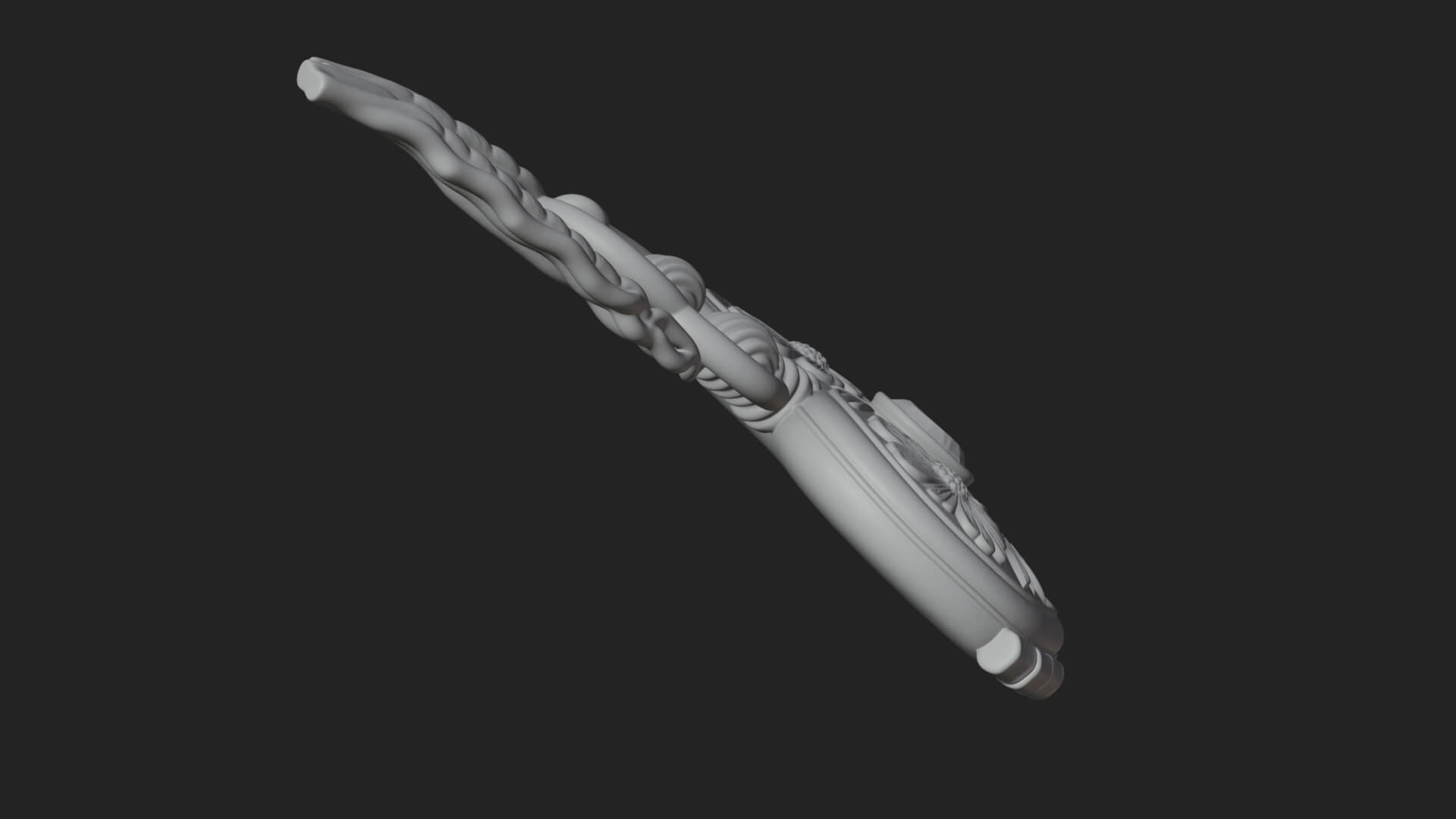 Floral Carved Locket Pendant Design 4 3D Print Model 3D Model