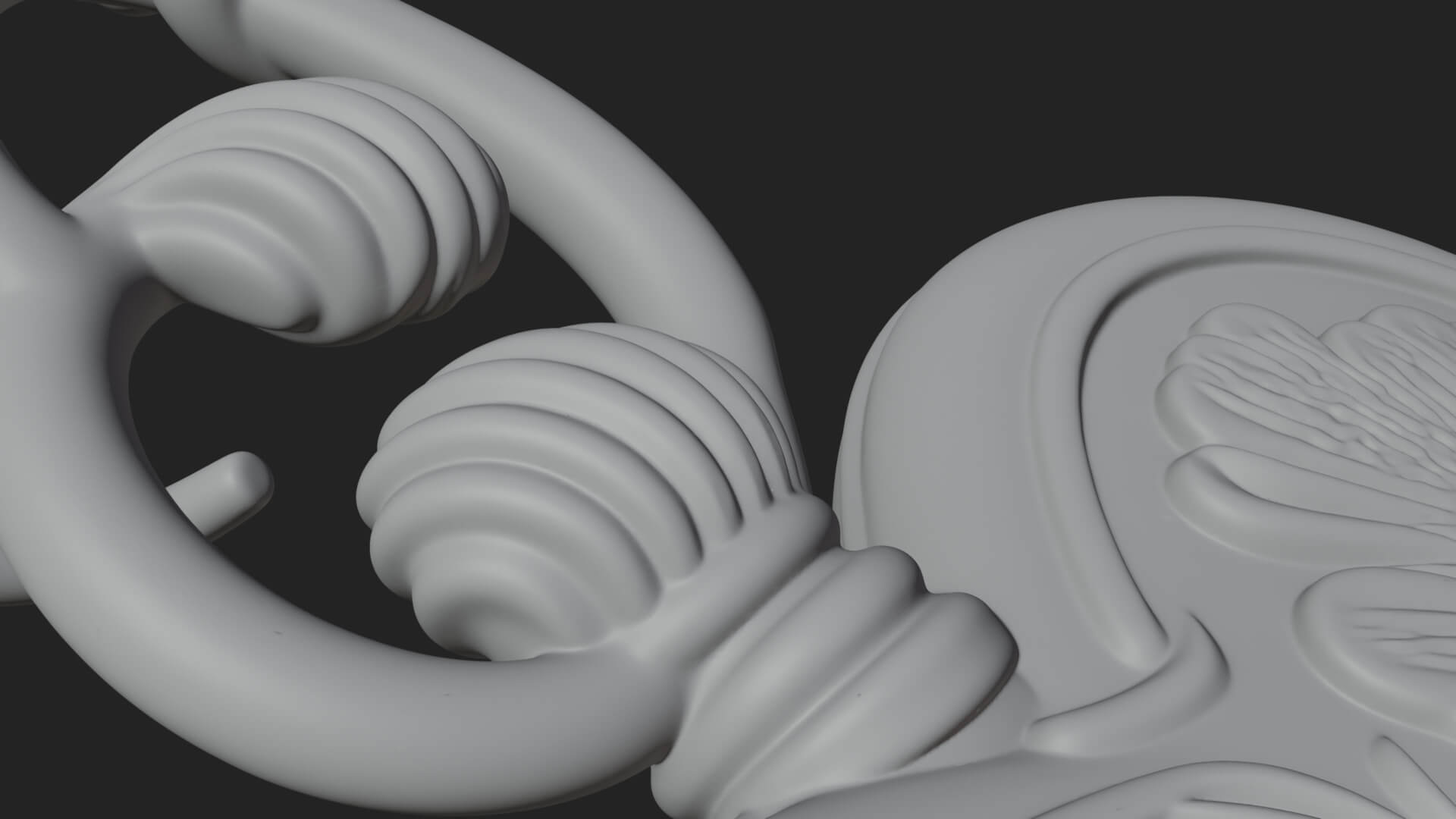 Floral Carved Locket Pendant Design 4 3D Print Model 3D Model