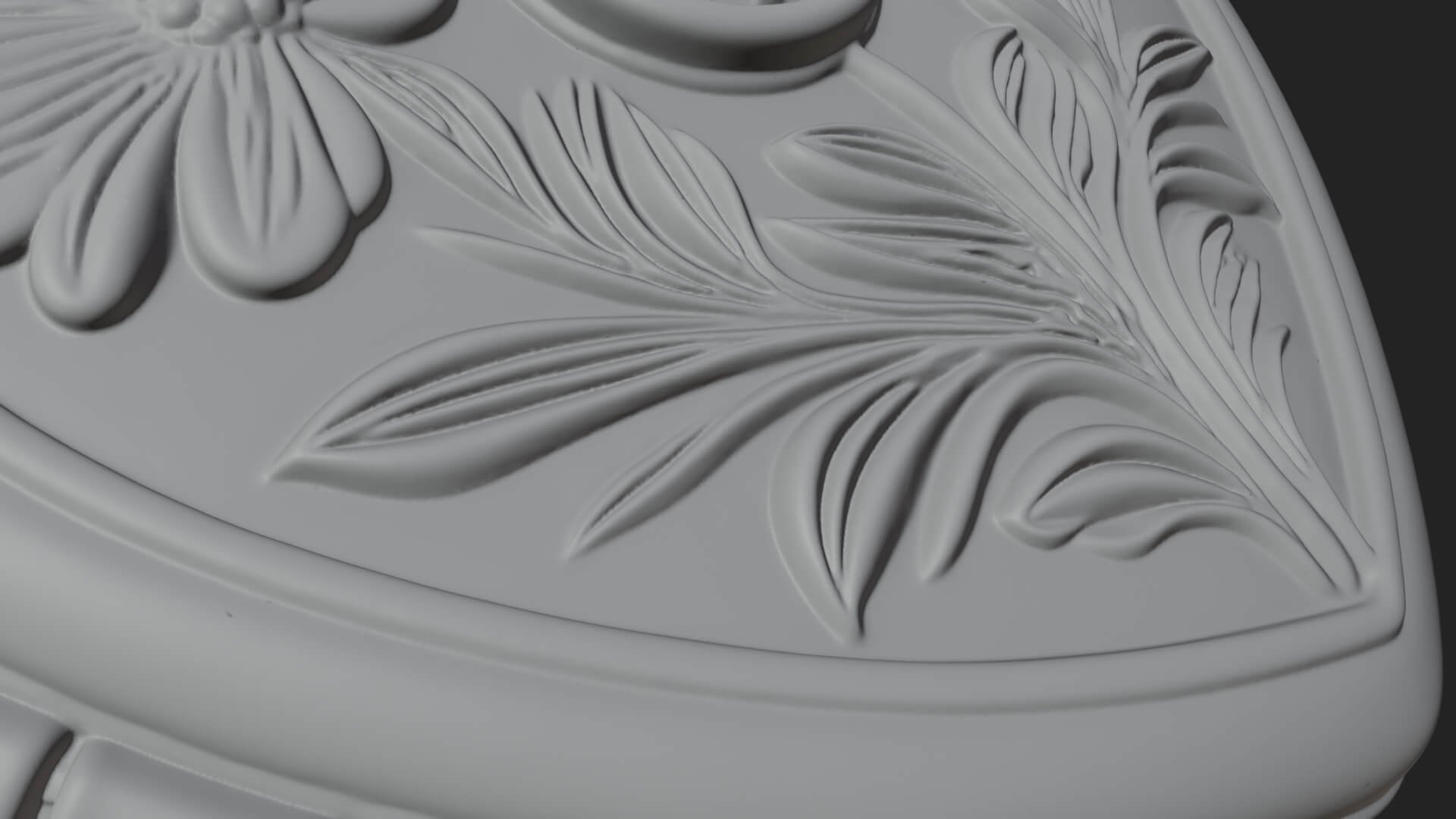 Floral Carved Locket Pendant Design 4 3D Print Model 3D Model
