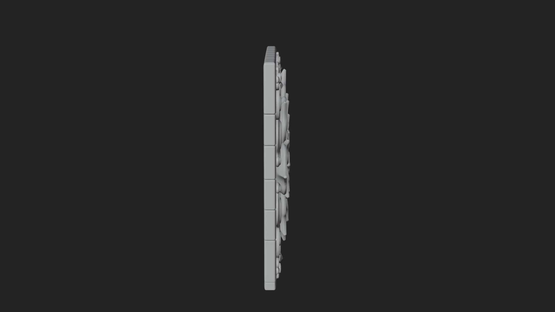 Floral Carved Wall Plaque Design 1 3D Print Model 3D Model