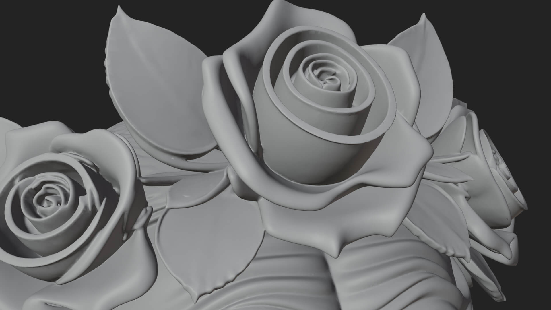 Flower Crown Woman Bust Statue Design 2 3D Print Model 3D Model