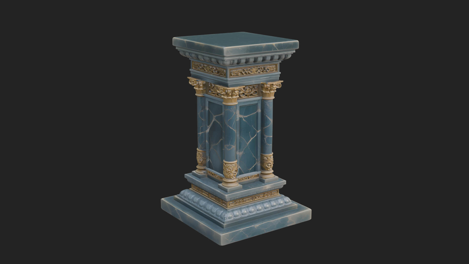 Fluted Classical Column Design 1 3D Print Model 3D Model