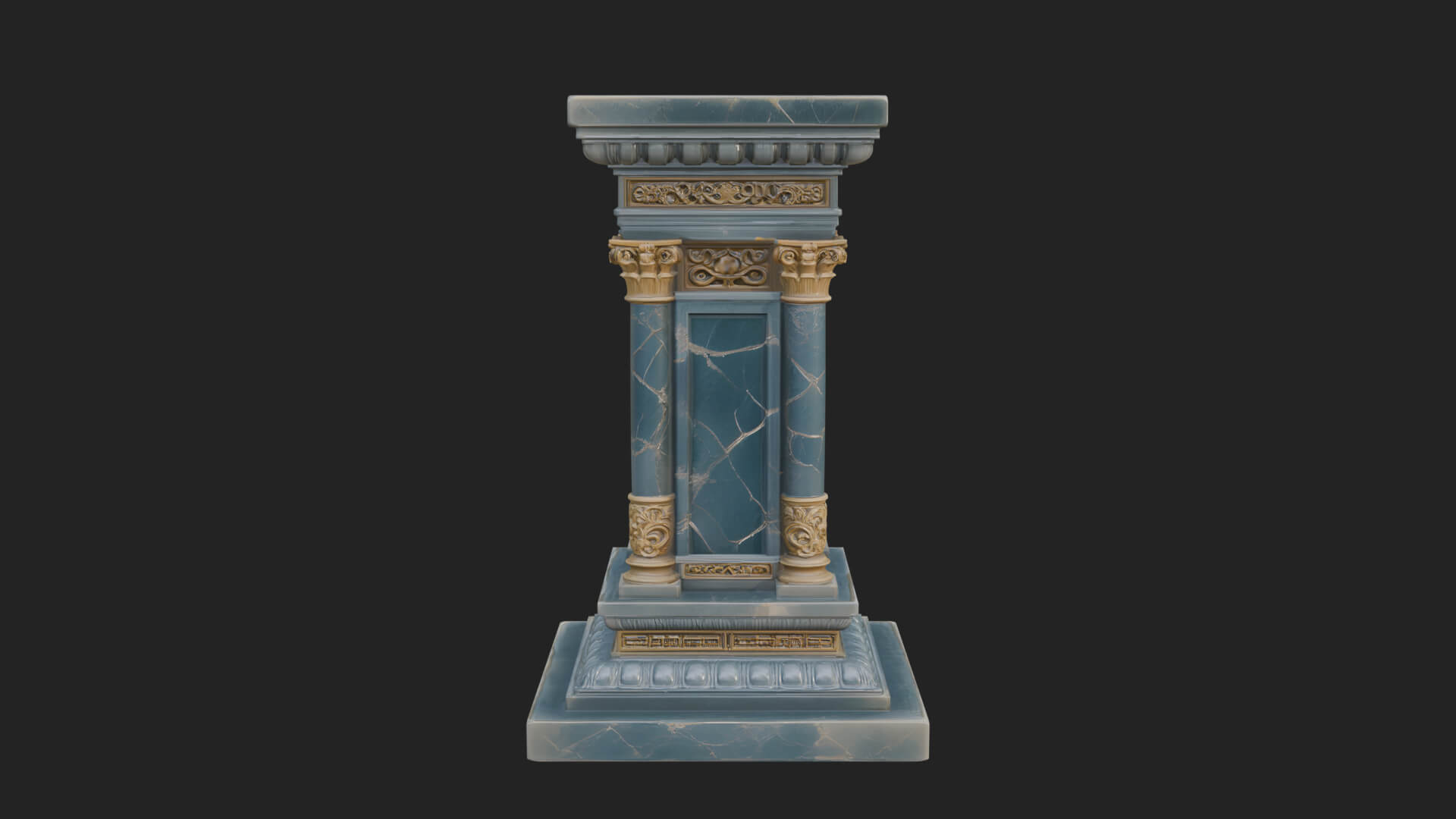 Fluted Classical Column Design 1 3D Print Model 3D Model