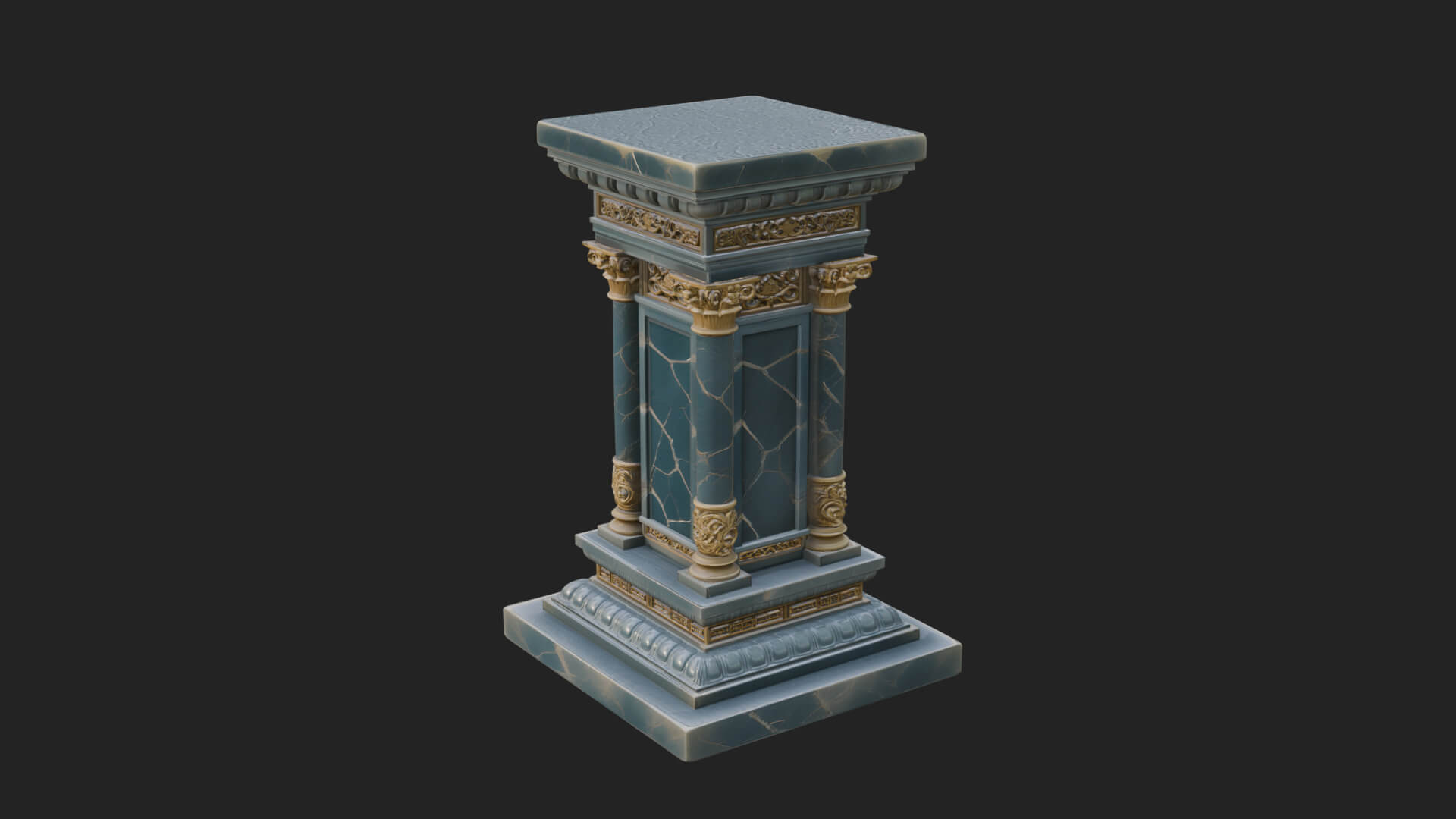 Fluted Classical Column Design 1 3D Print Model 3D Model