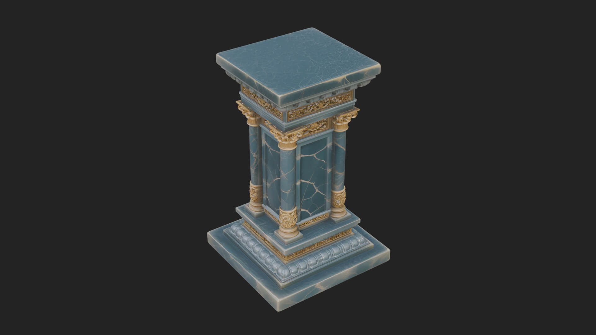 Fluted Classical Column Design 1 3D Print Model 3D Model