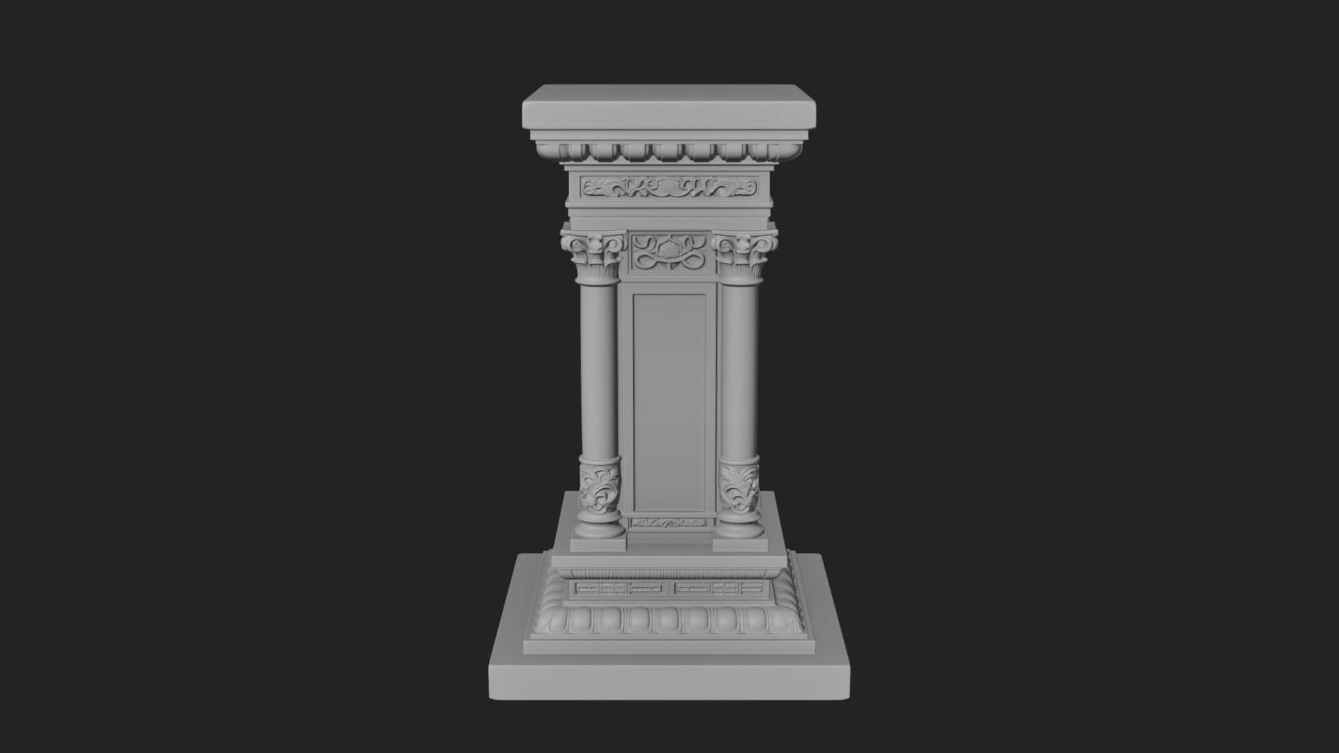 Fluted Classical Column Design 1 3D Print Model 3D Model