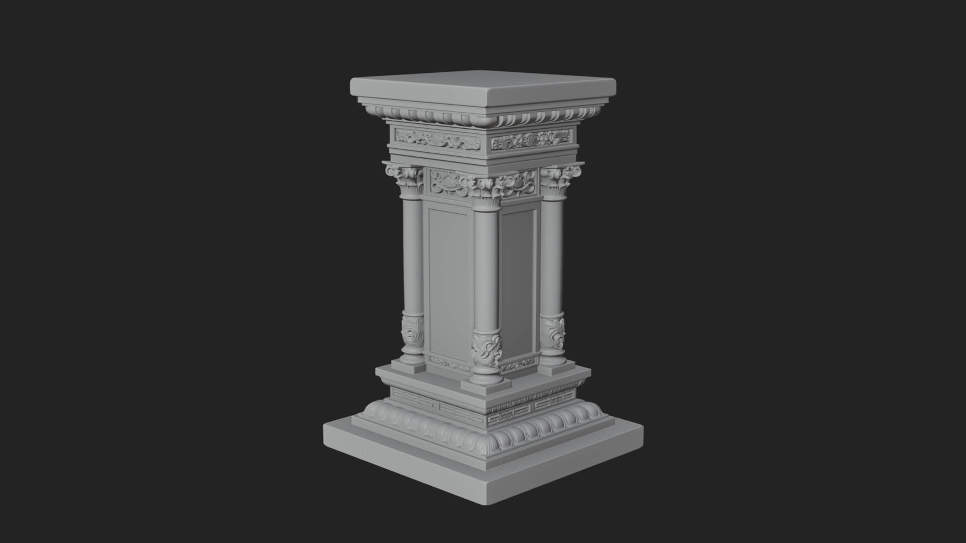 Fluted Classical Column Design 1 3D Print Model 3D Model
