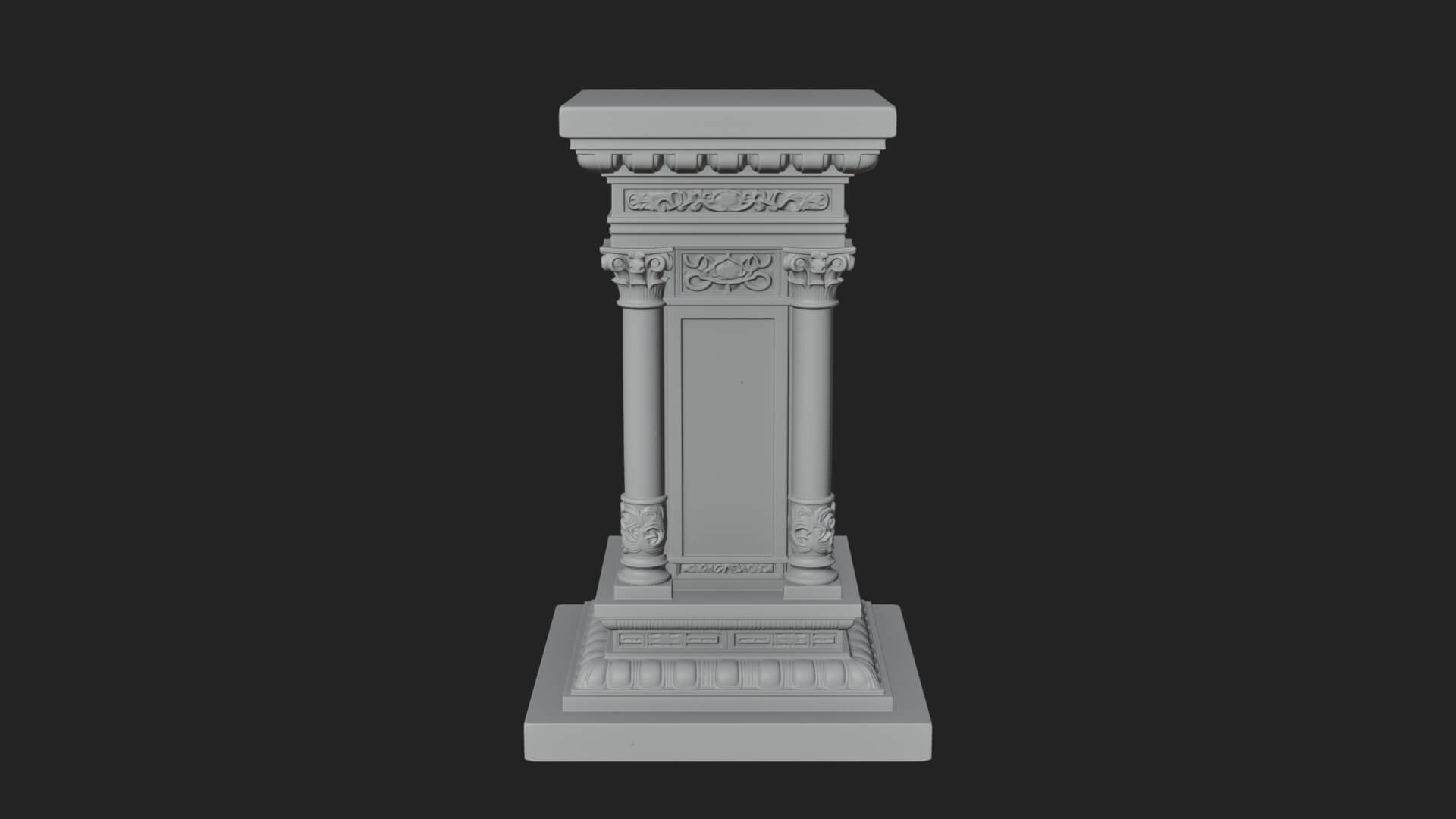 Fluted Classical Column Design 1 3D Print Model 3D Model