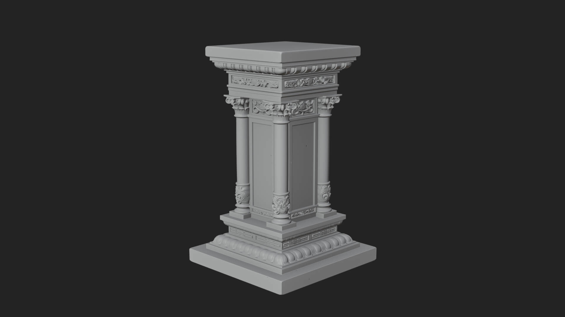 Fluted Classical Column Design 1 3D Print Model 3D Model