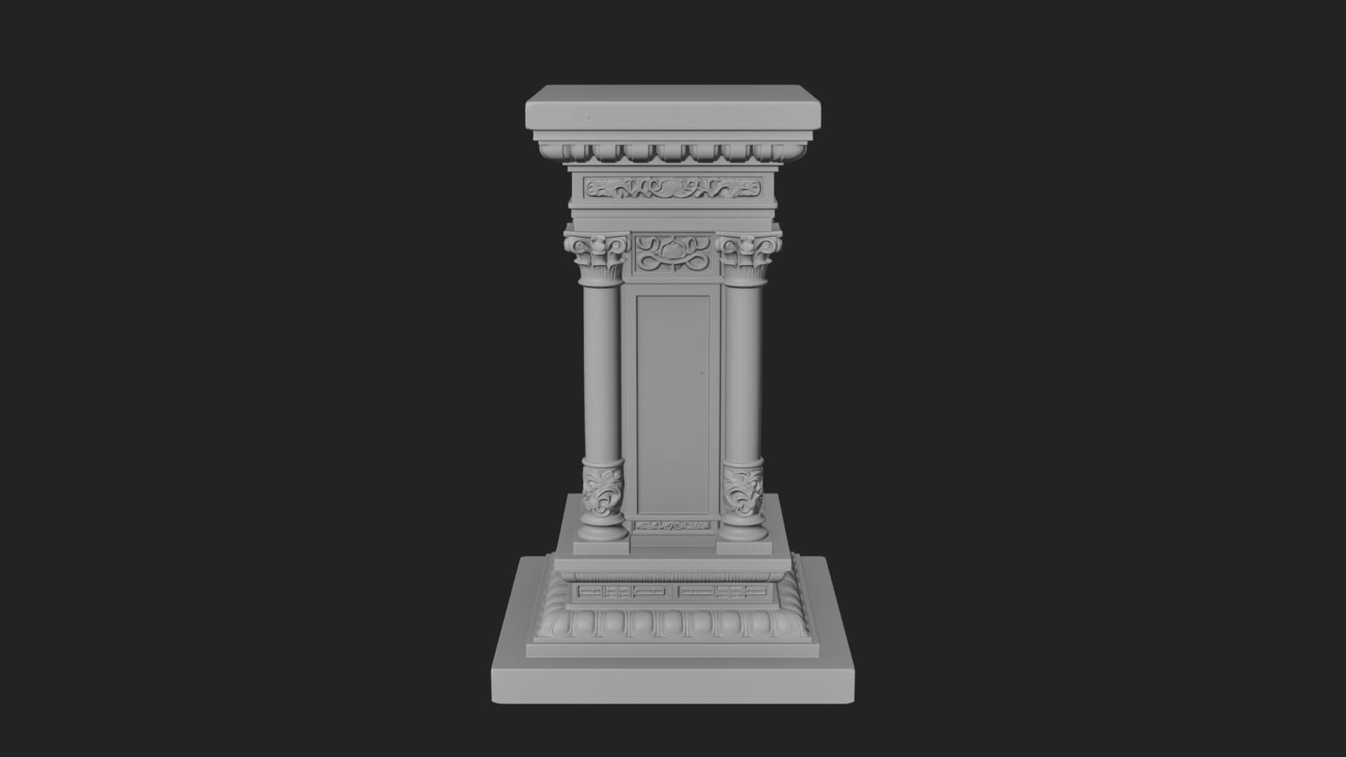 Fluted Classical Column Design 1 3D Print Model 3D Model