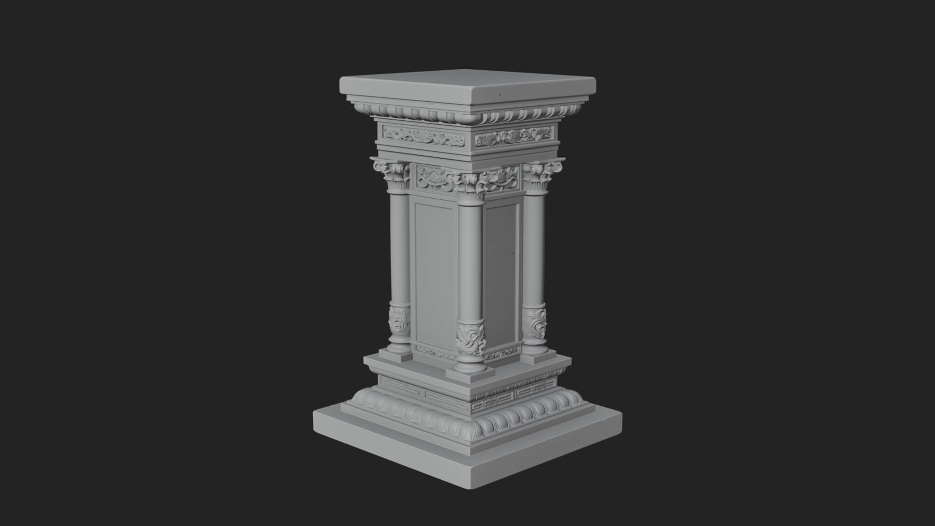 Fluted Classical Column Design 1 3D Print Model 3D Model