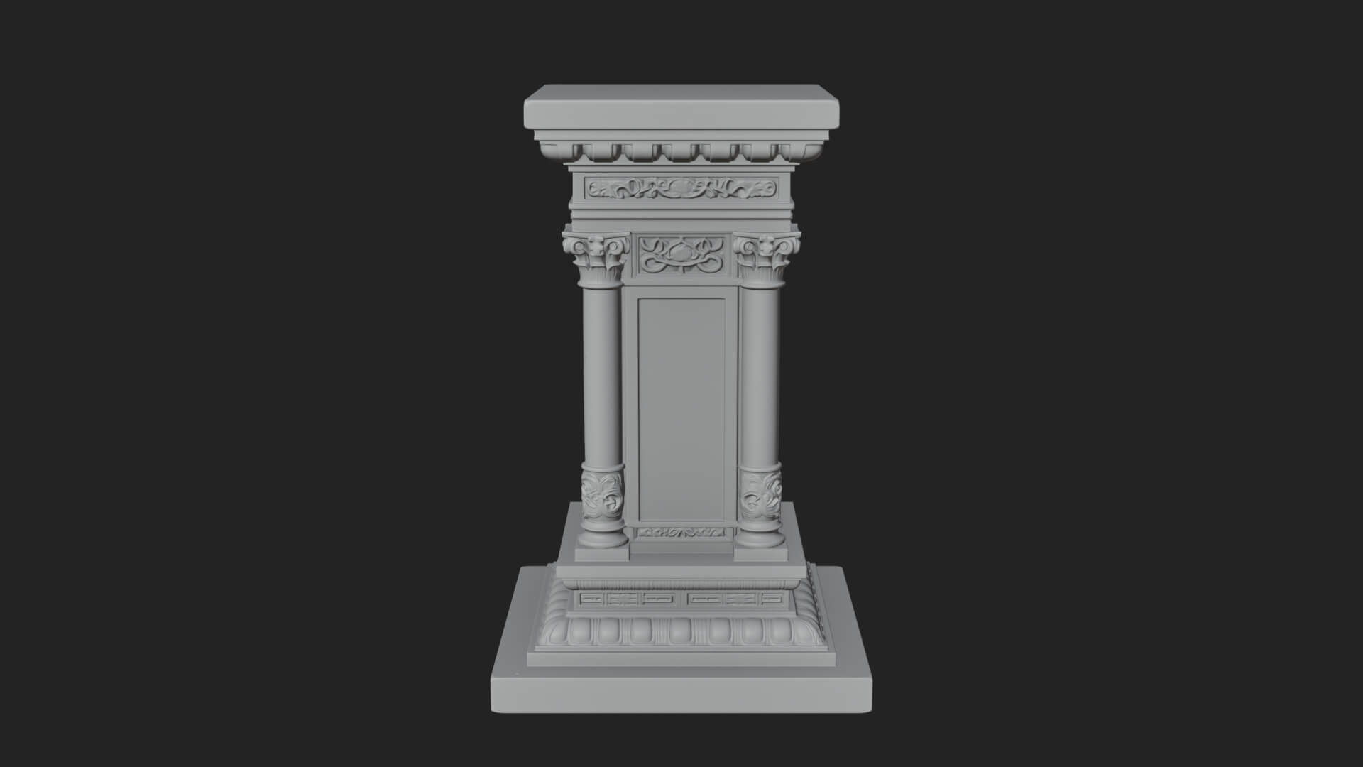 Fluted Classical Column Design 1 3D Print Model 3D Model