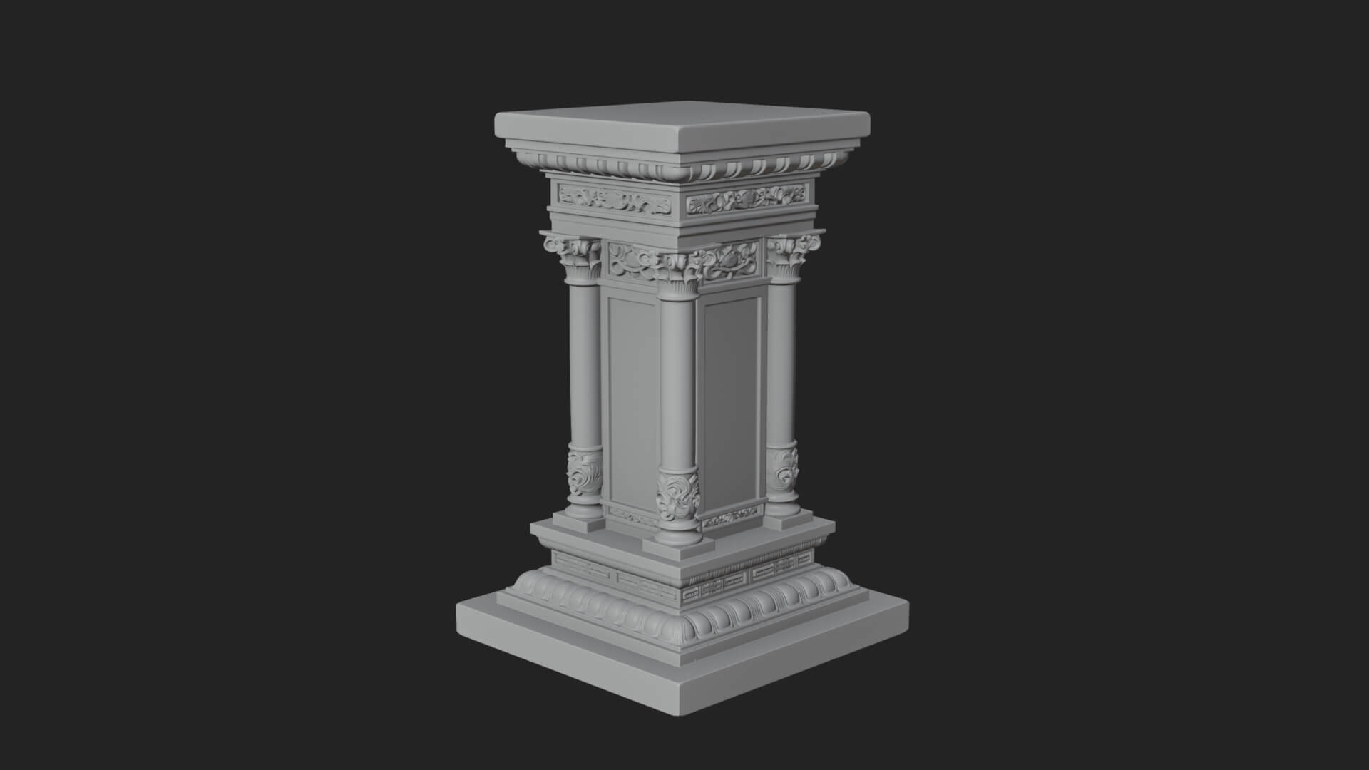 Fluted Classical Column Design 1 3D Print Model 3D Model