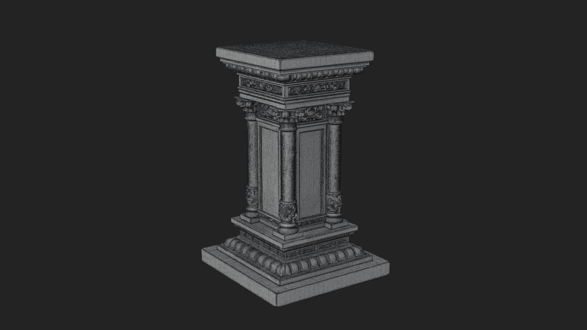 Fluted Classical Column Design 1 3D Print Model 3D Model