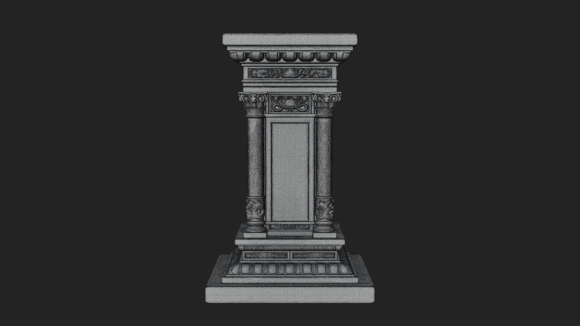 Fluted Classical Column Design 1 3D Print Model 3D Model