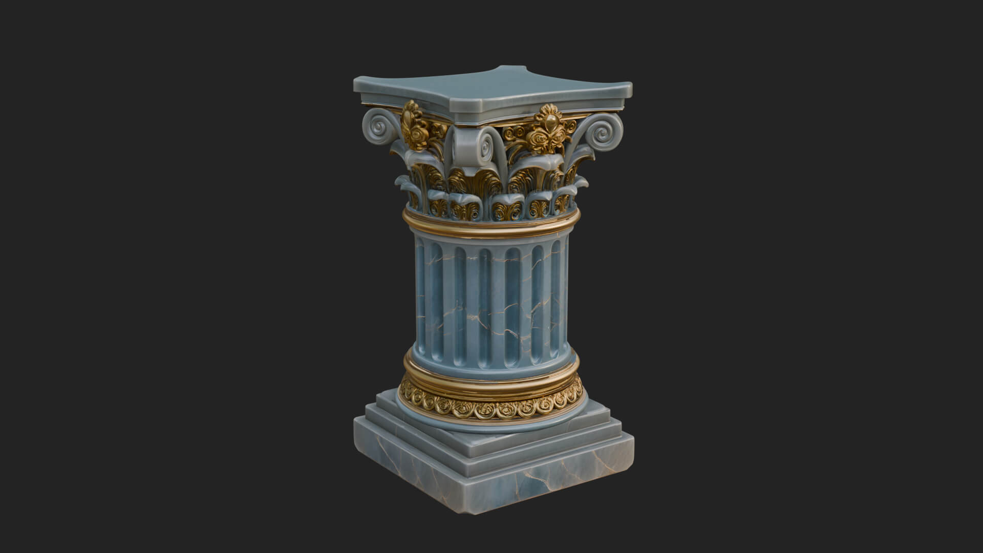 Fluted Classical Column Design 2 3D Print Model 3D Model