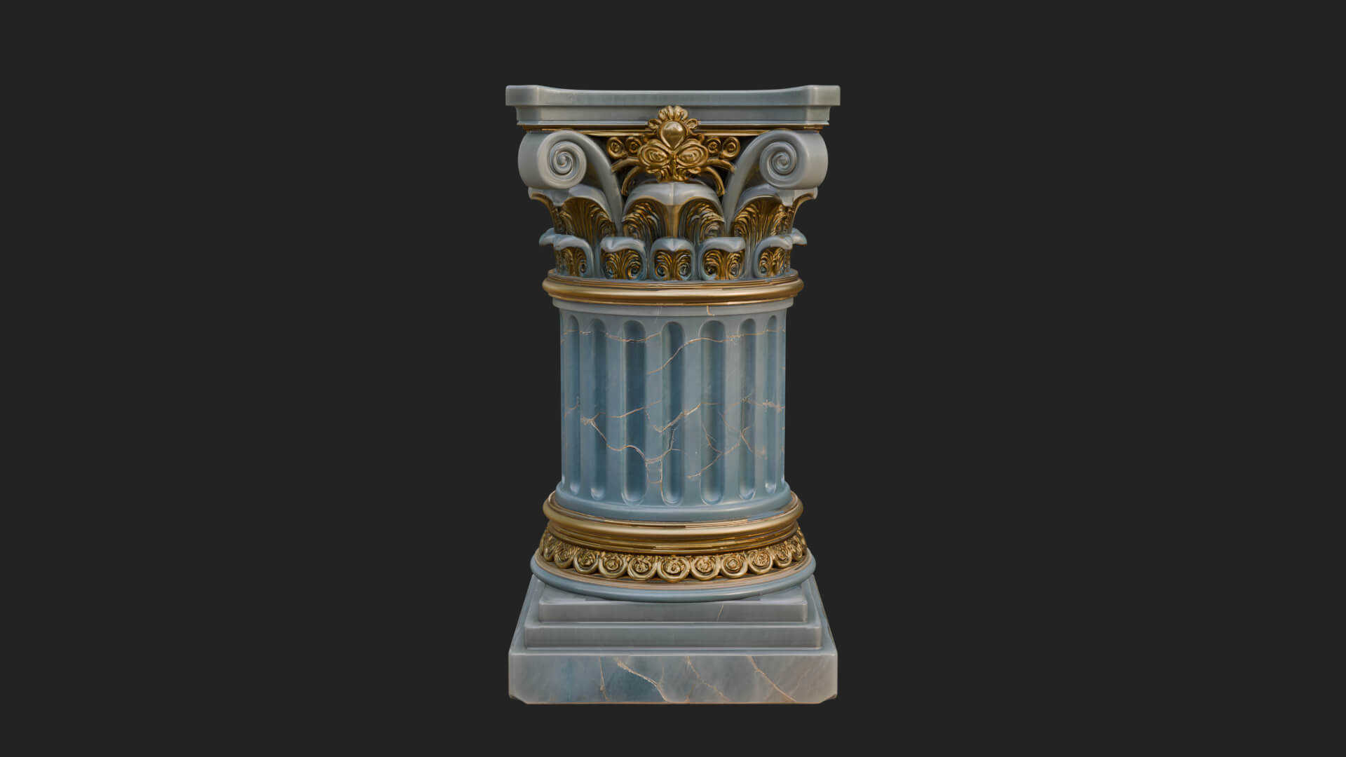 Fluted Classical Column Design 2 3D Print Model 3D Model