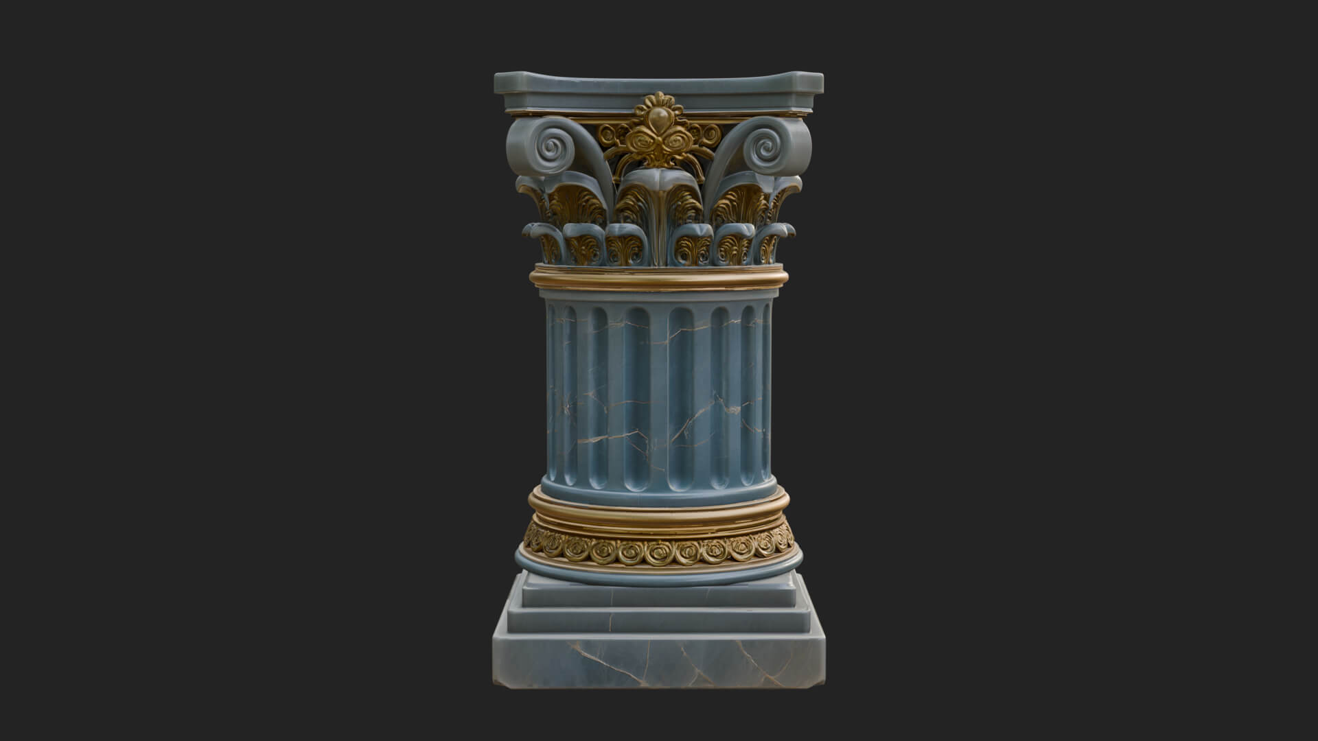 Fluted Classical Column Design 2 3D Print Model 3D Model