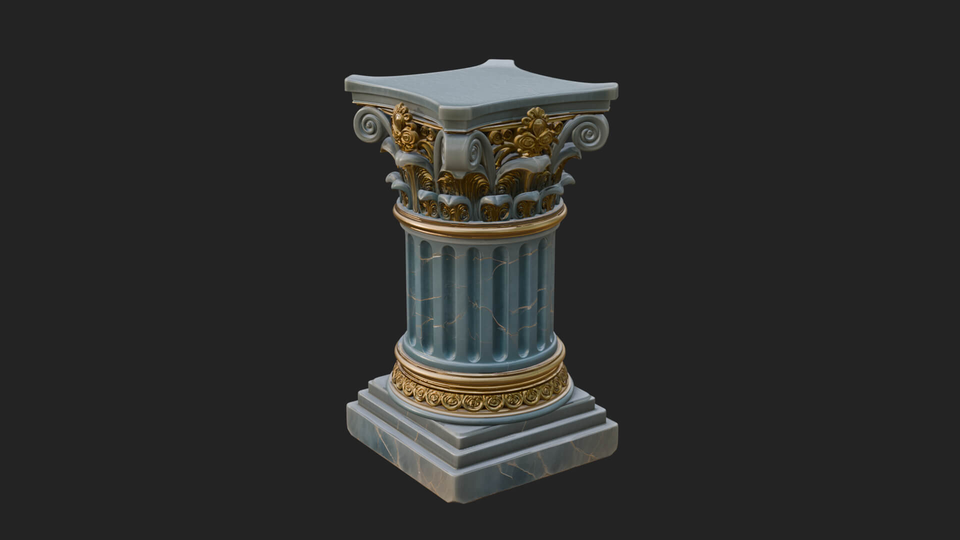 Fluted Classical Column Design 2 3D Print Model 3D Model