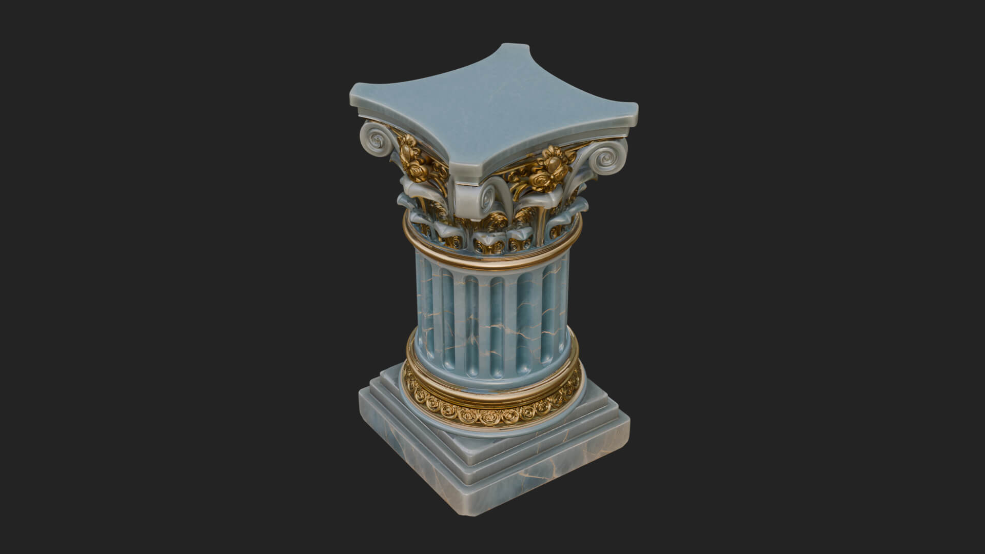 Fluted Classical Column Design 2 3D Print Model 3D Model