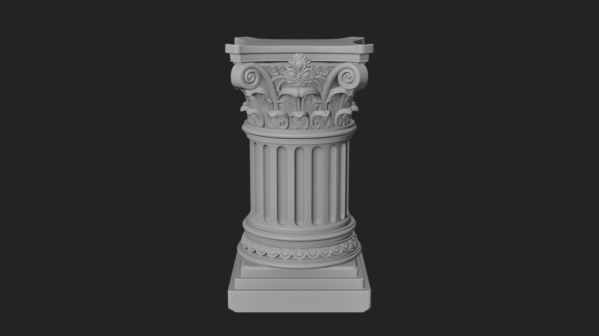Fluted Classical Column Design 2 3D Print Model 3D Model