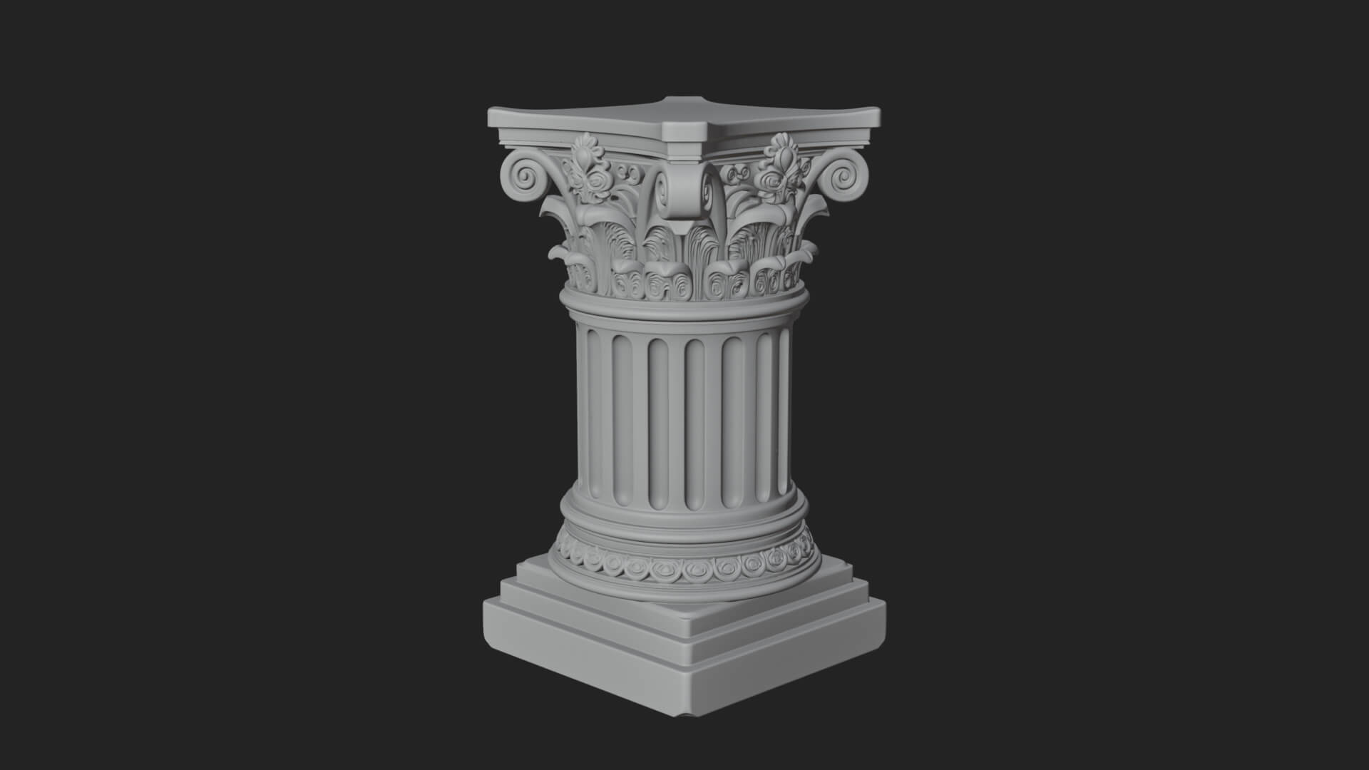 Fluted Classical Column Design 2 3D Print Model 3D Model