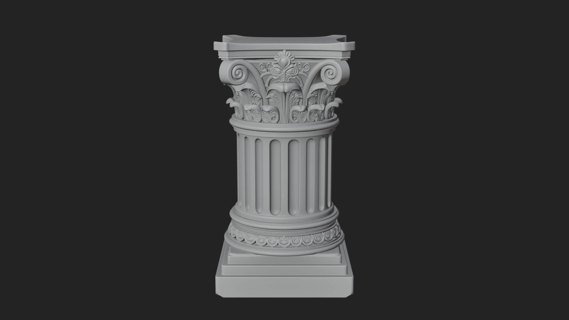 Fluted Classical Column Design 2 3D Print Model 3D Model