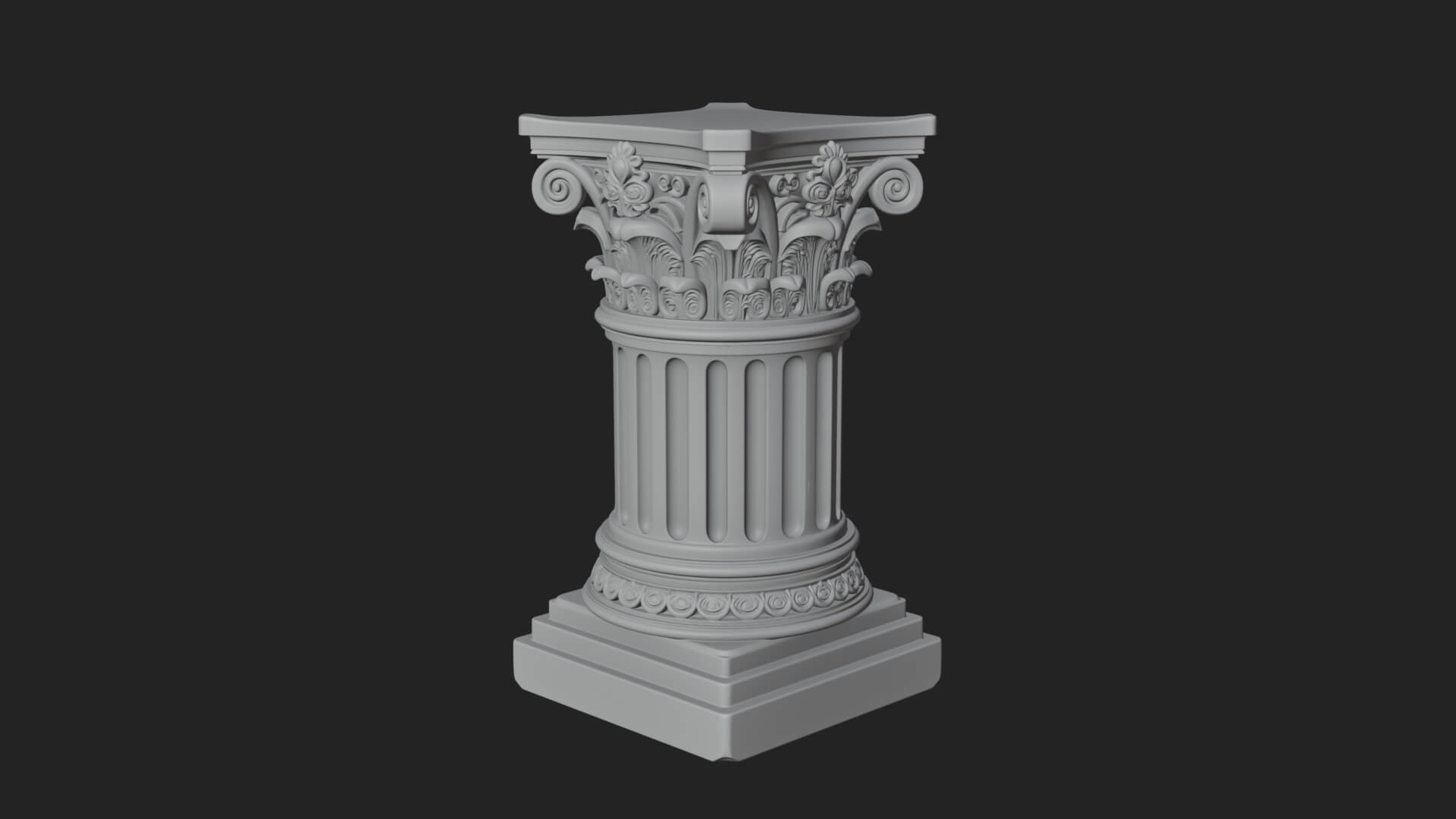 Fluted Classical Column Design 2 3D Print Model 3D Model
