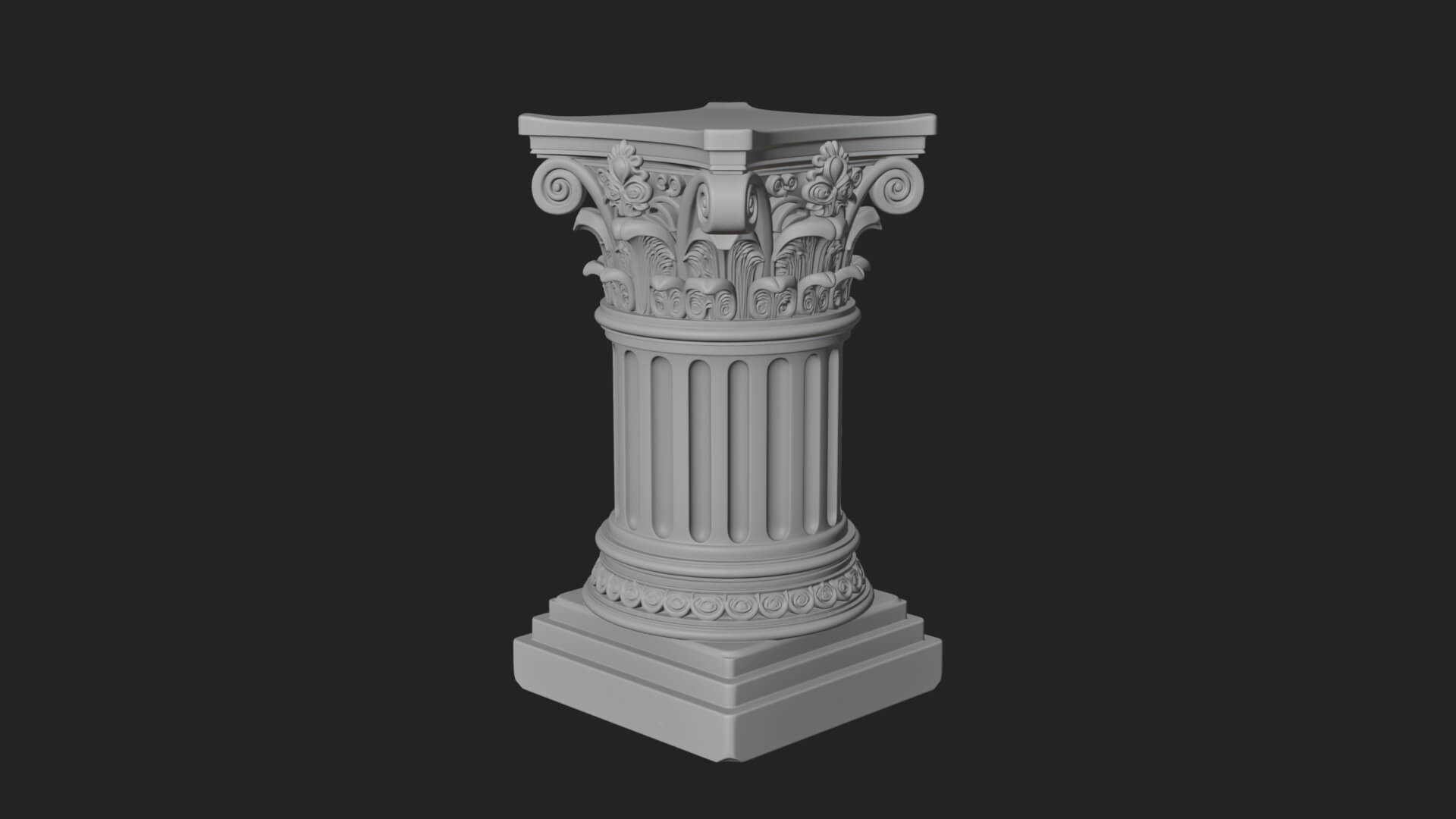 Fluted Classical Column Design 2 3D Print Model 3D Model