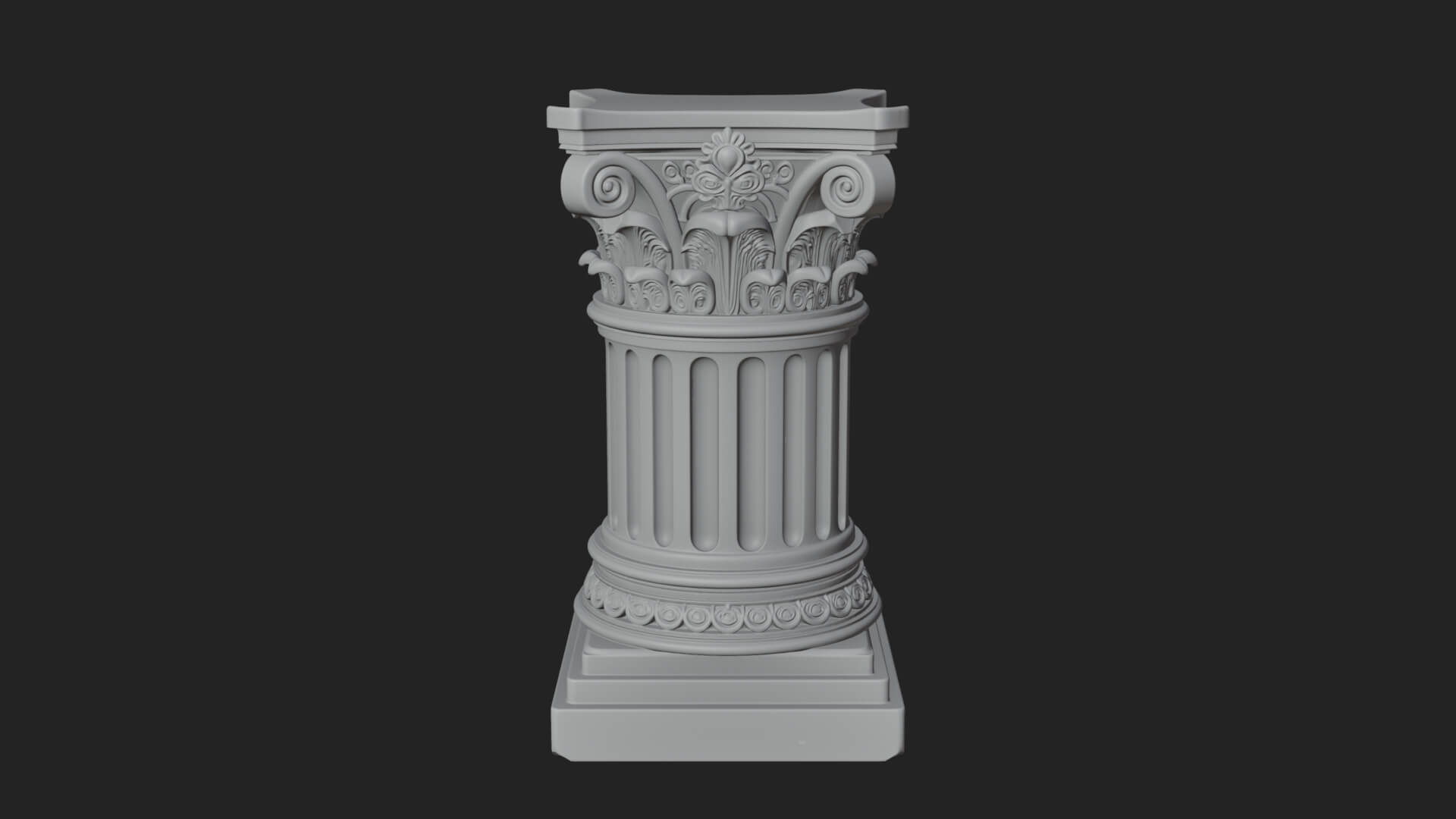 Fluted Classical Column Design 2 3D Print Model 3D Model