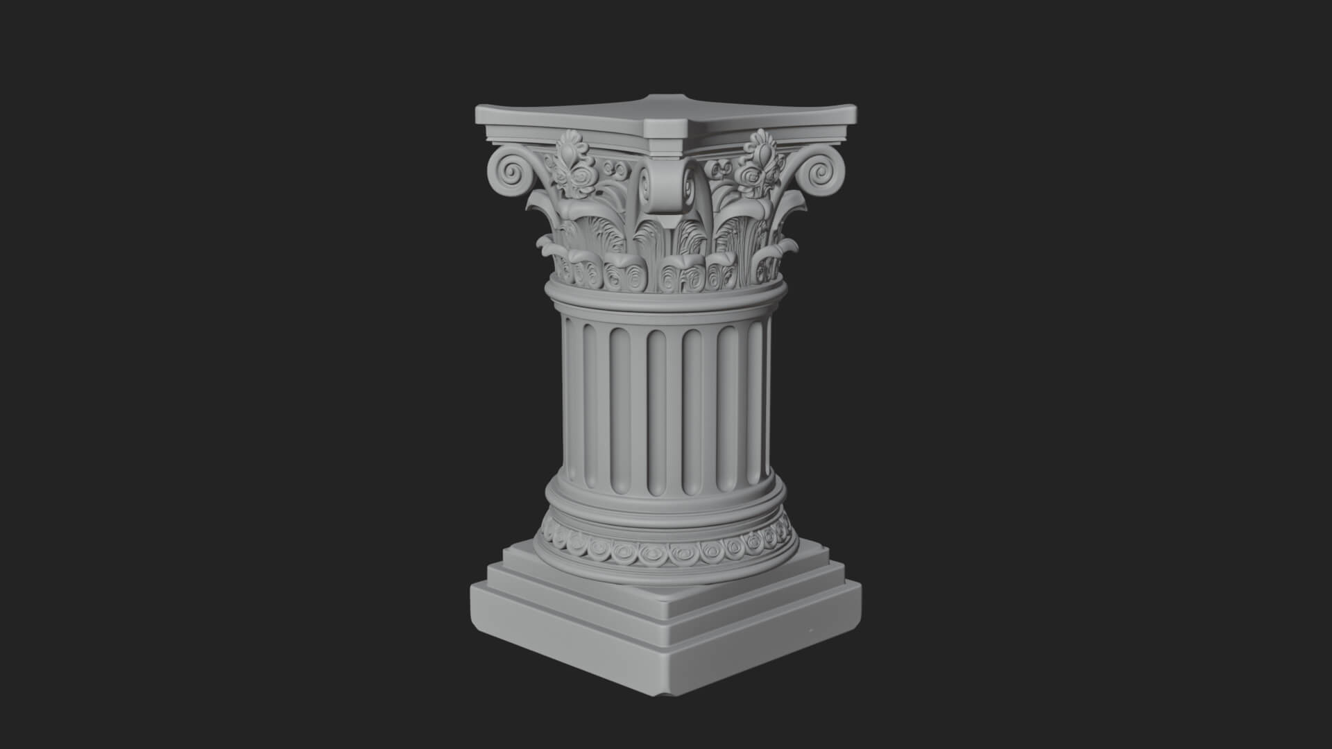Fluted Classical Column Design 2 3D Print Model 3D Model