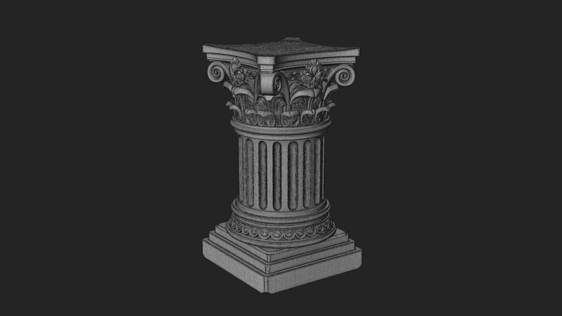 Fluted Classical Column Design 2 3D Print Model 3D Model