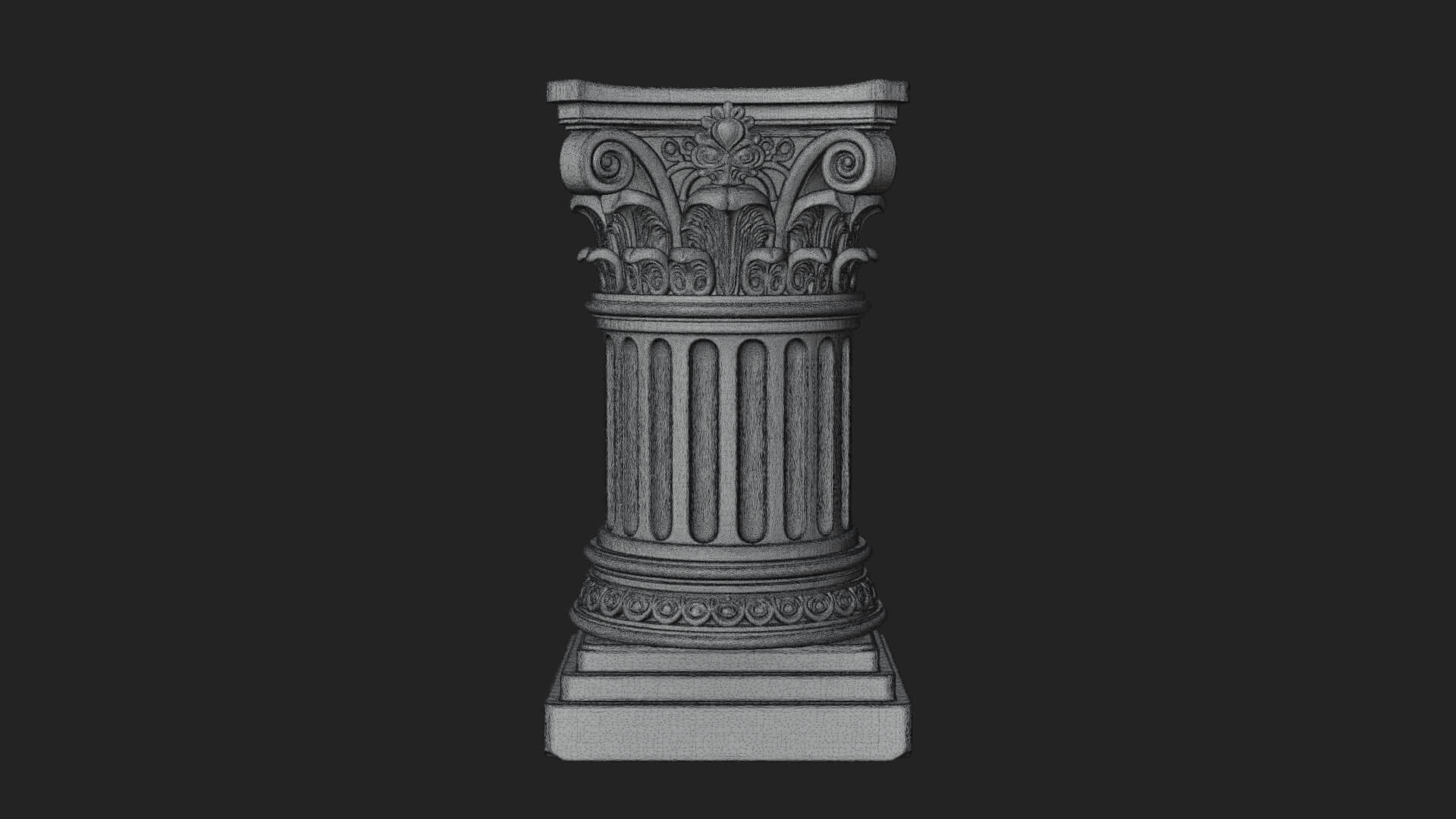 Fluted Classical Column Design 2 3D Print Model 3D Model