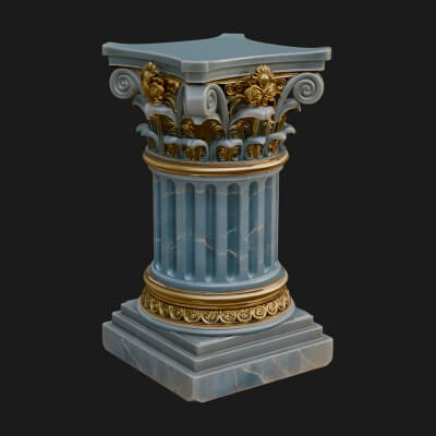 Fluted Classical Column Design 2 3D Print Model
