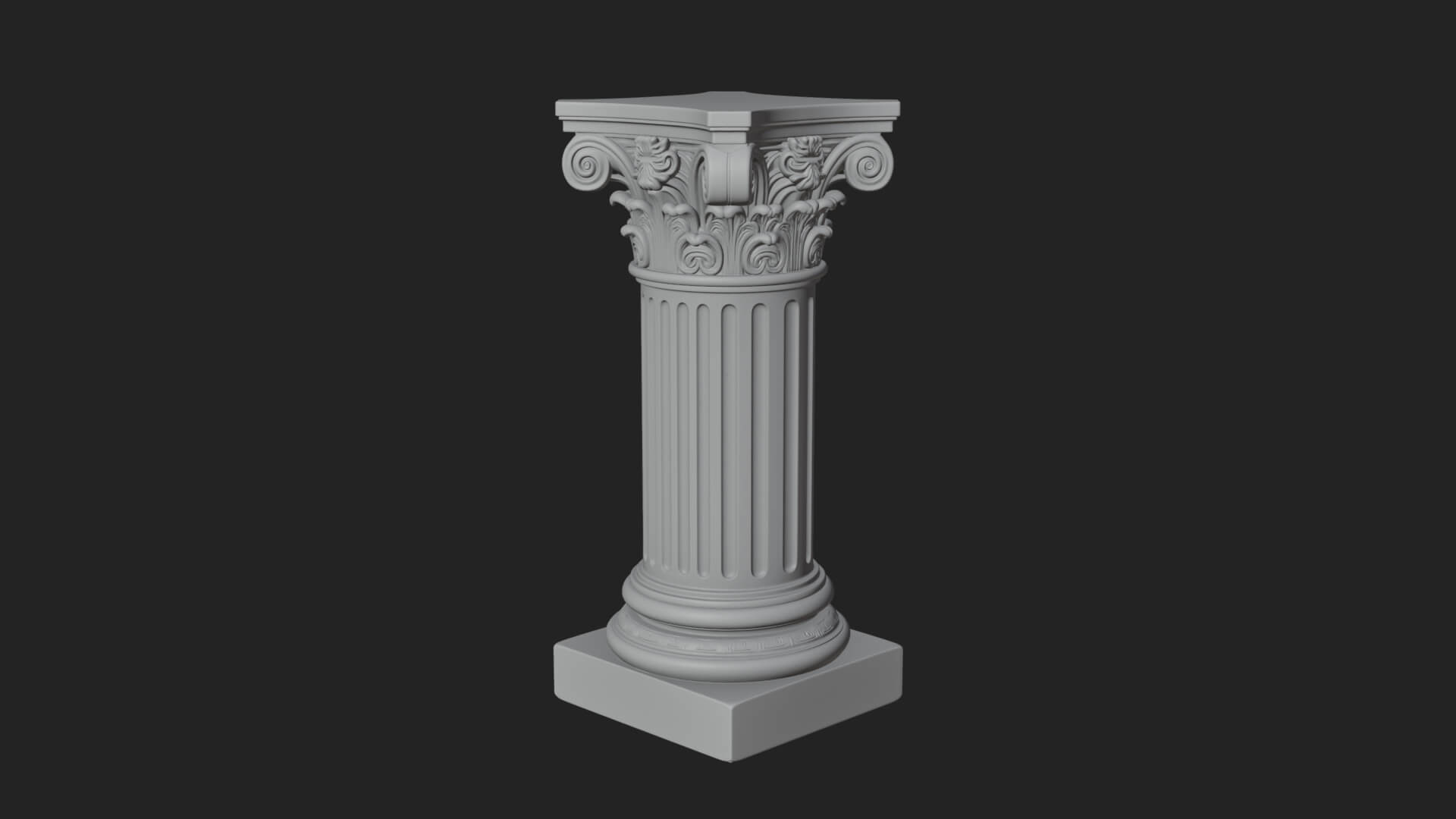 Fluted Classical Column Design 3 3D Print Model 3D Model